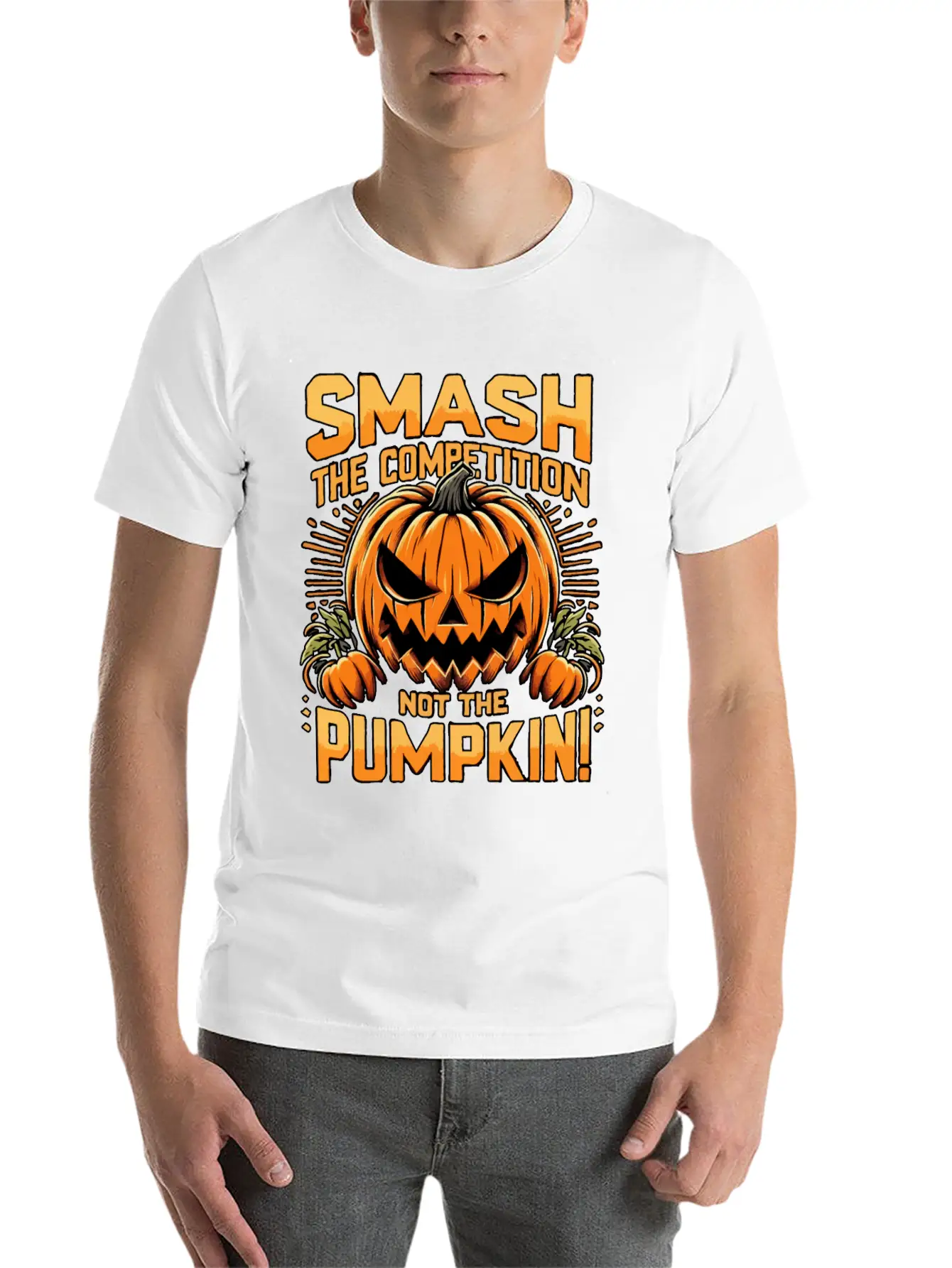 Smash The Competition Not The Pumpkin Classic Cotton Tee – Unisex Comfort For Any Season