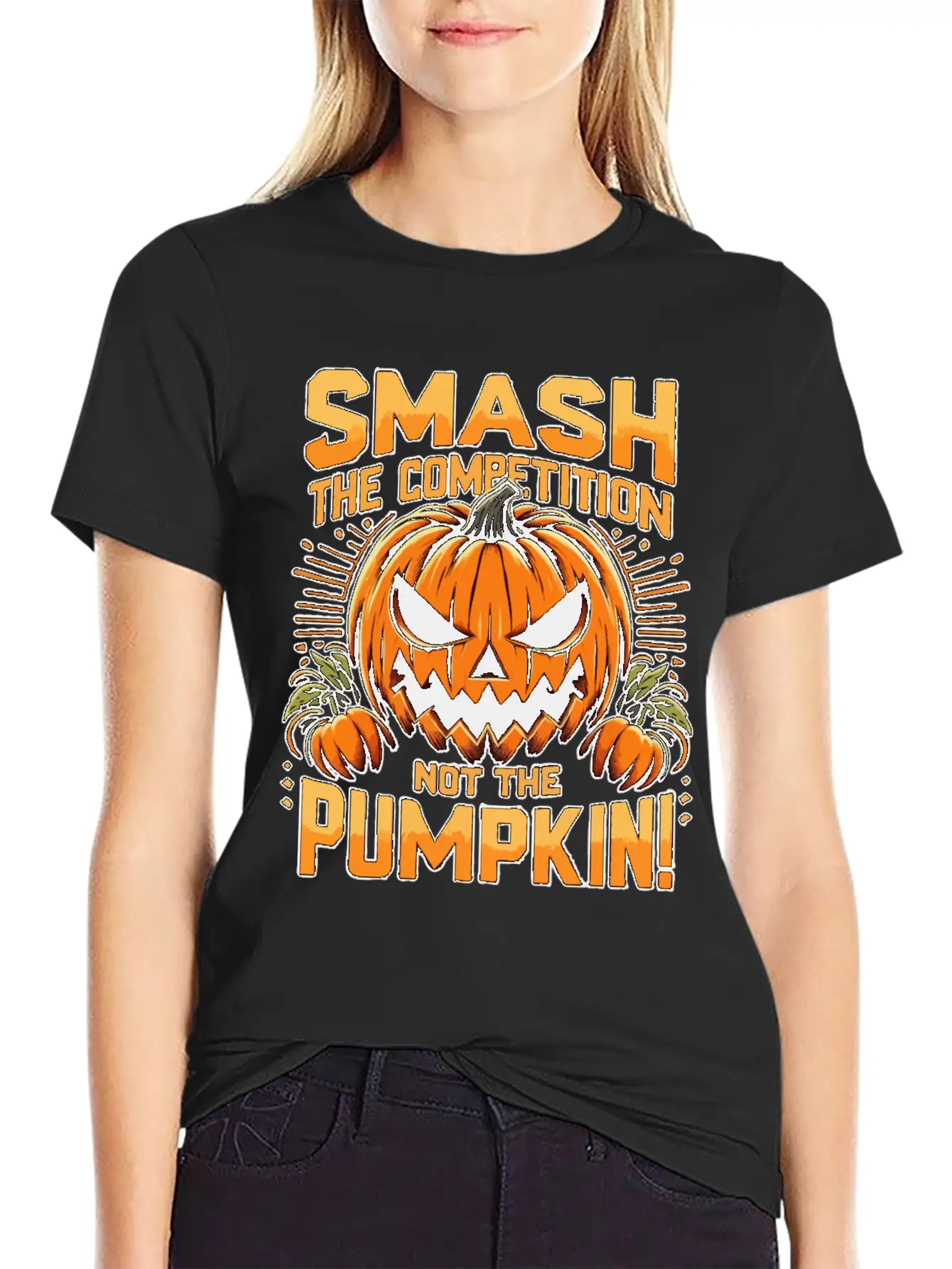Smash The Competition Not The Pumpkin Classic Cotton Tee – Unisex Comfort For Any Season