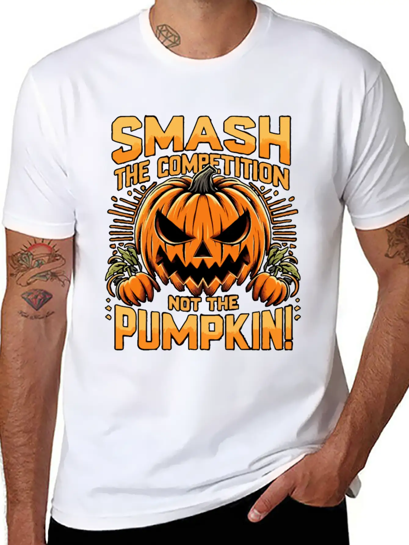 Smash The Competition Not The Pumpkin Classic Cotton Tee – Unisex Comfort For Any Season
