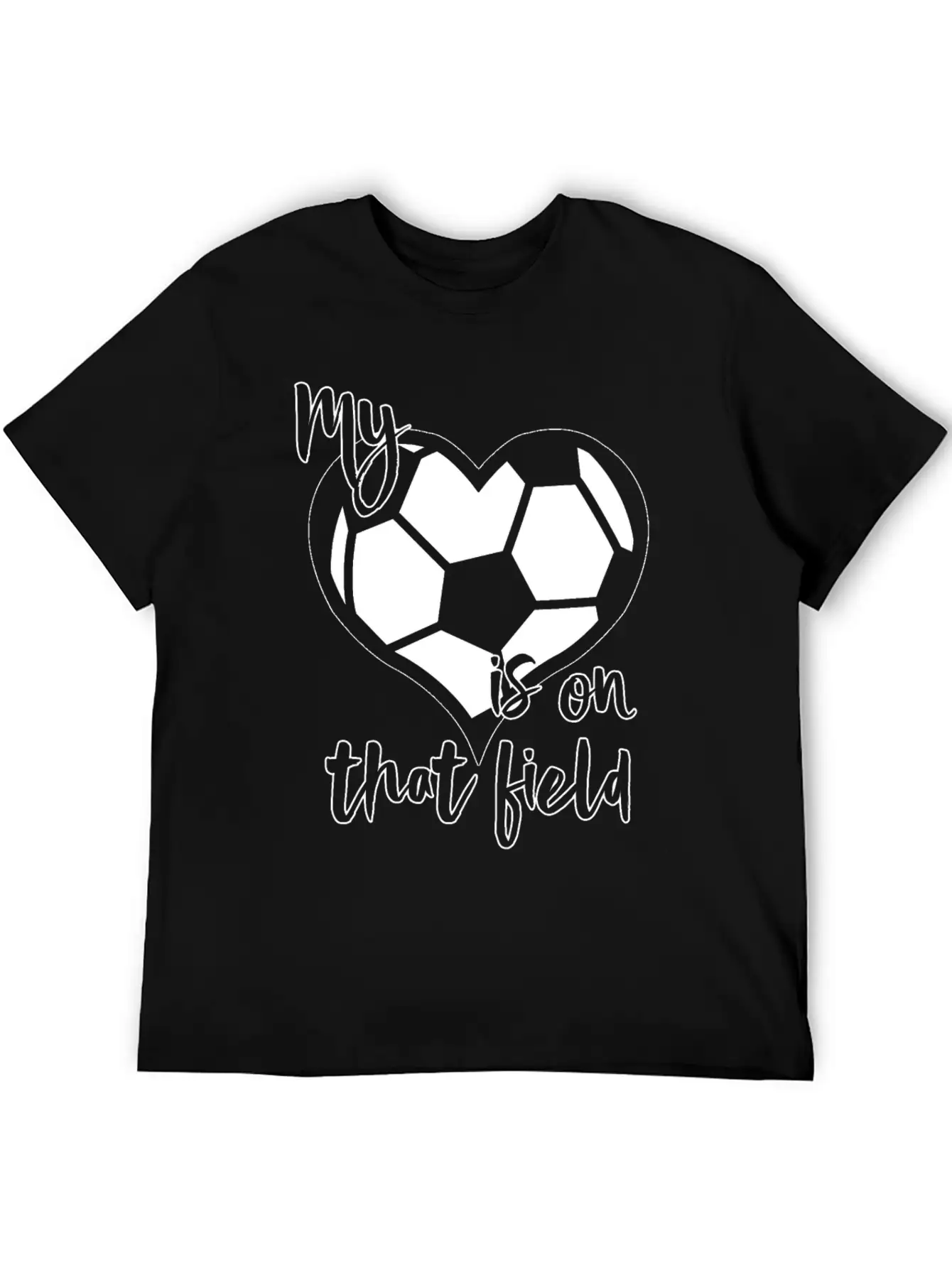 Soccer My Heart Is On That Field Casual Graphic T-Shirt – Simple And Comfortable Daily Wear