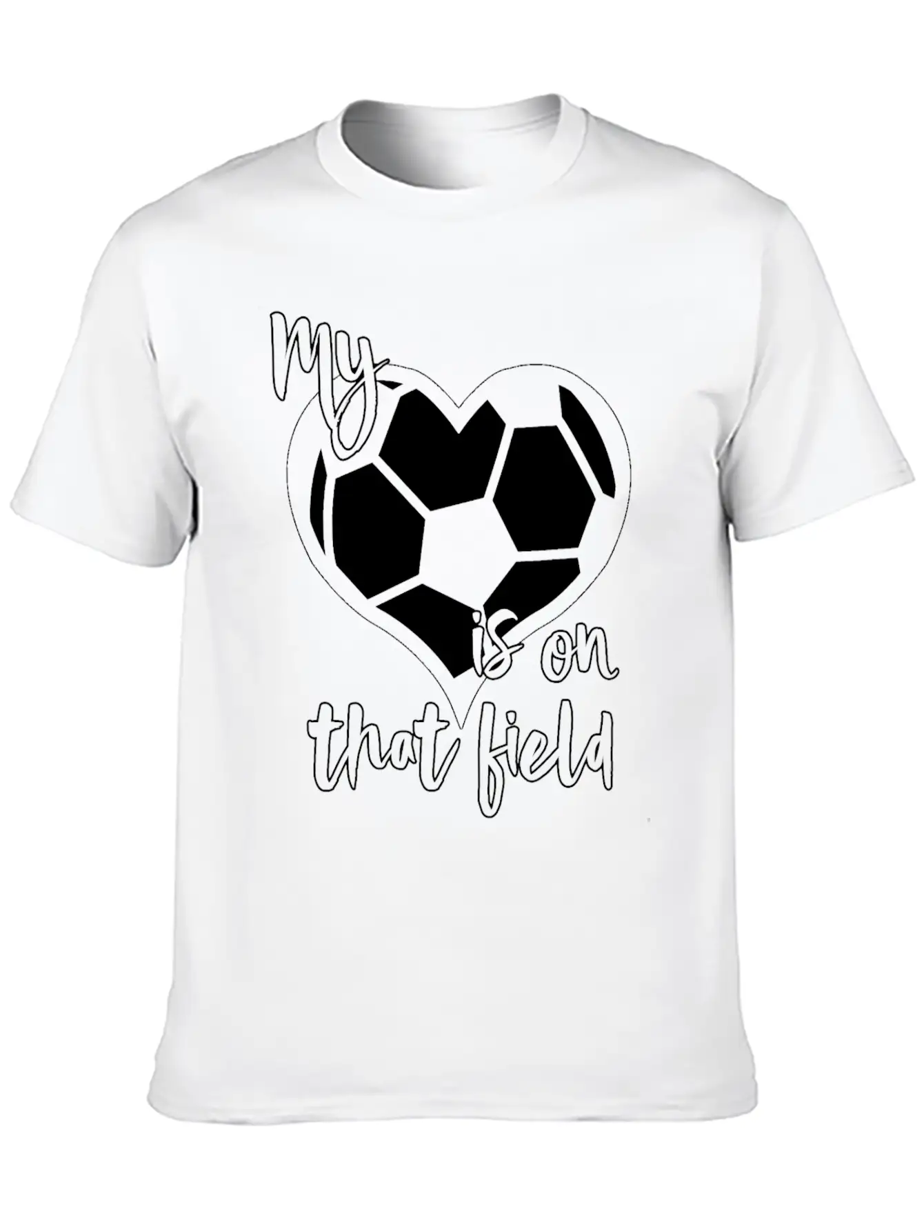 Soccer My Heart Is On That Field Casual Graphic T-Shirt – Simple And Comfortable Daily Wear