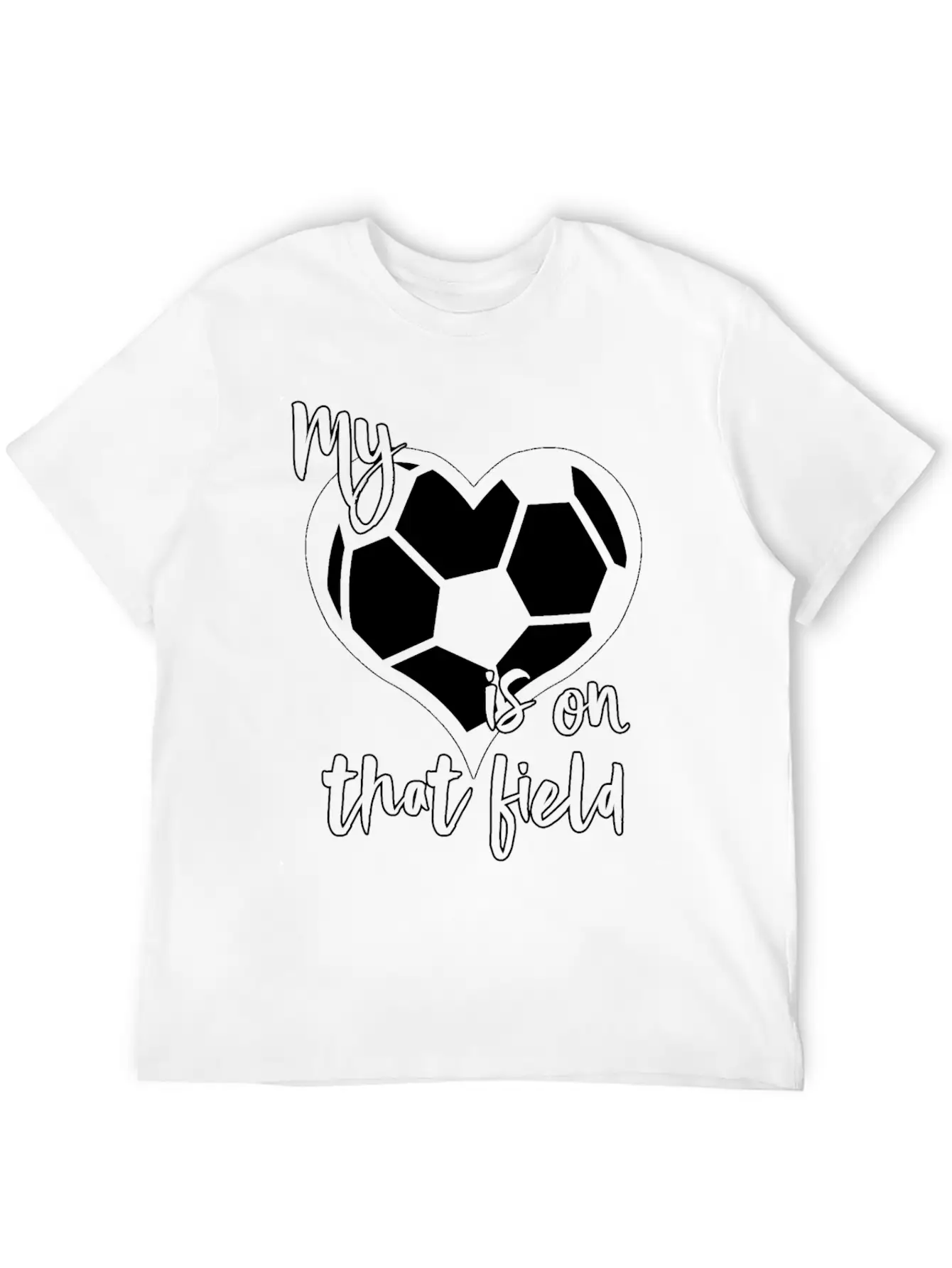 Soccer My Heart Is On That Field Casual Graphic T-Shirt – Simple And Comfortable Daily Wear
