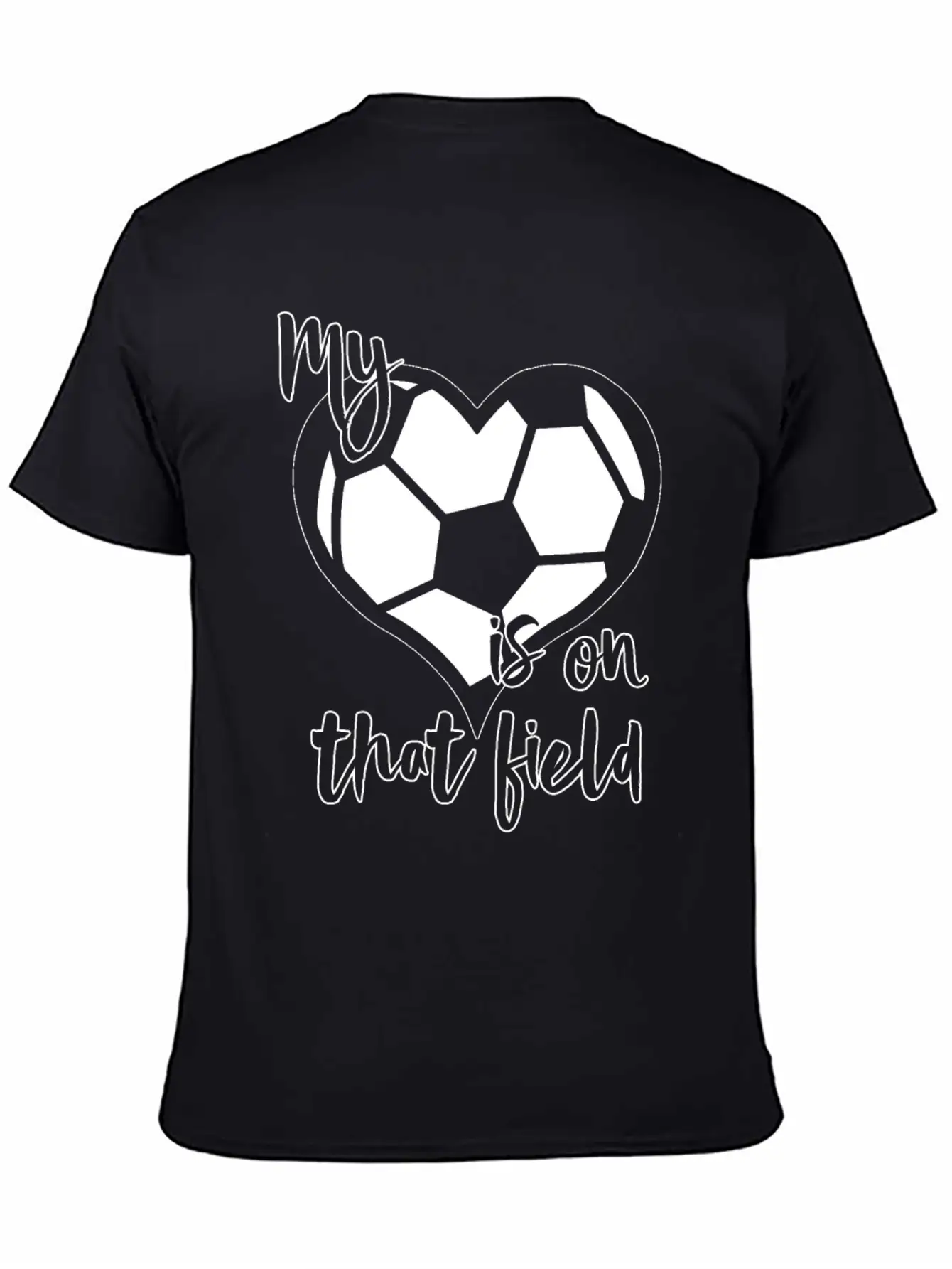 Soccer My Heart Is On That Field Casual Graphic T-Shirt – Simple And Comfortable Daily Wear