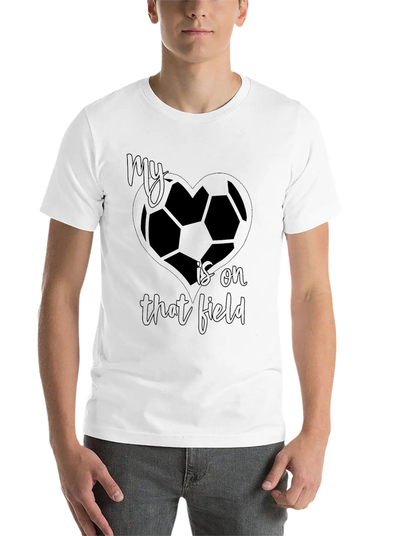 Soccer My Heart Is On That Field Casual Graphic T-Shirt – Simple And Comfortable Daily Wear