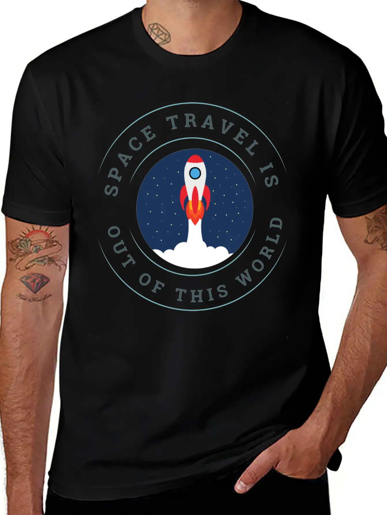 Space Travel Is Out Of This World Sarcasm Casual Graphic T-Shirt – Simple And Comfortable Daily Wear