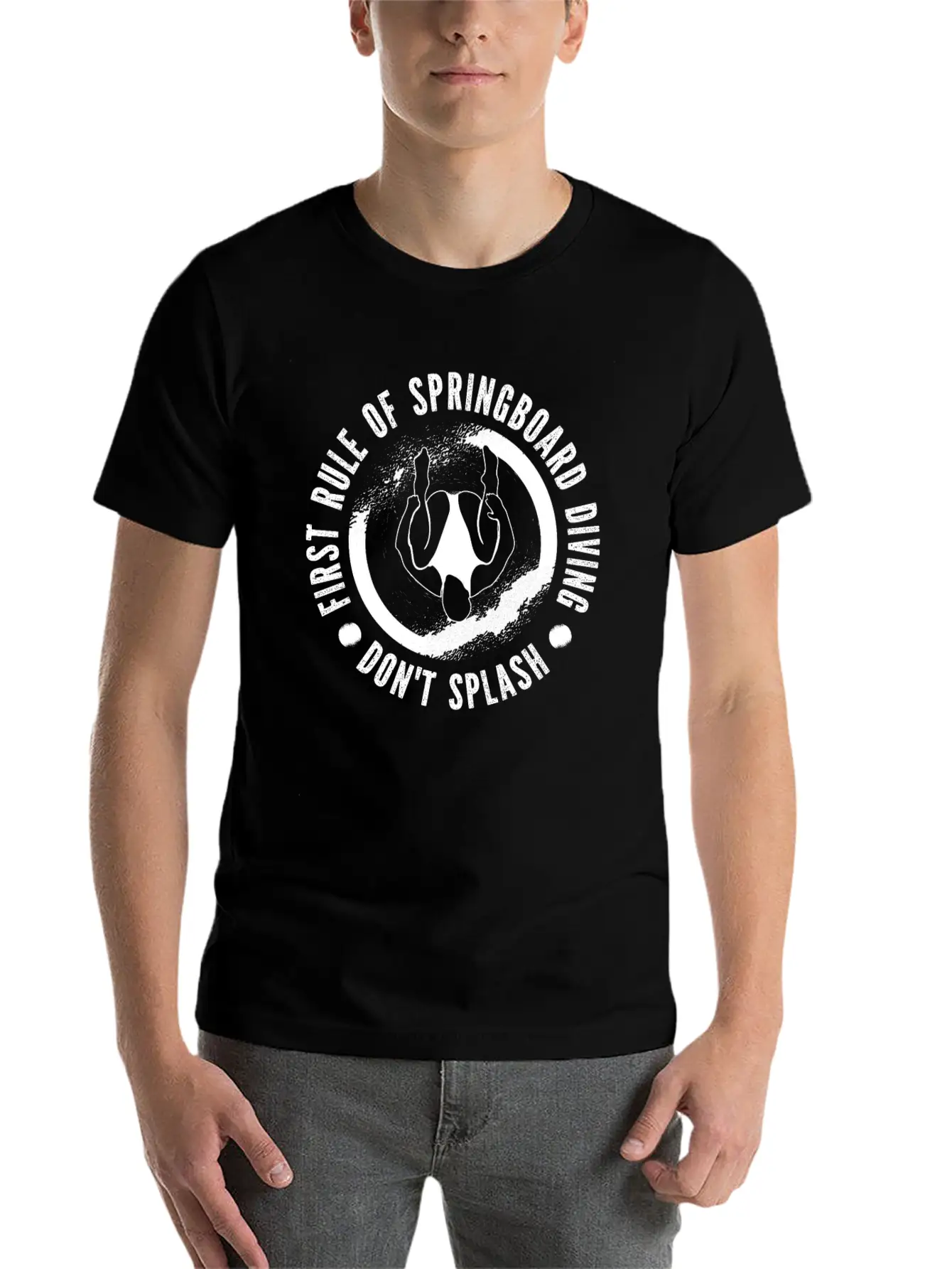 Springboard Diving Splash Casual Graphic T-Shirt – Simple And Comfortable Daily Wear