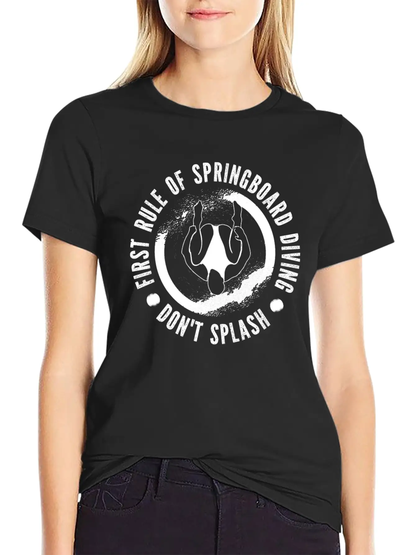 Springboard Diving Splash Casual Graphic T-Shirt – Simple And Comfortable Daily Wear