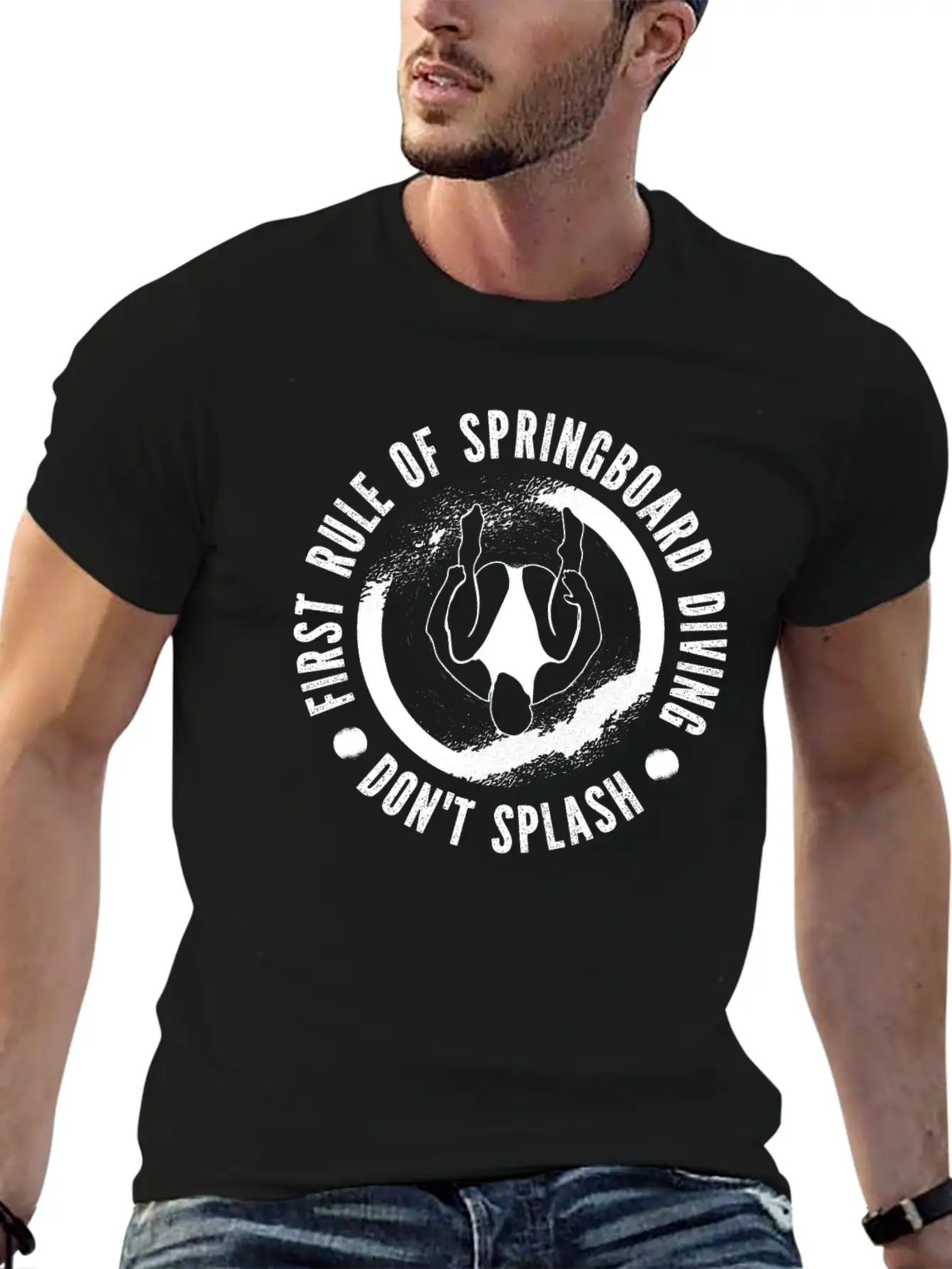 Springboard Diving Splash Casual Graphic T-Shirt – Simple And Comfortable Daily Wear