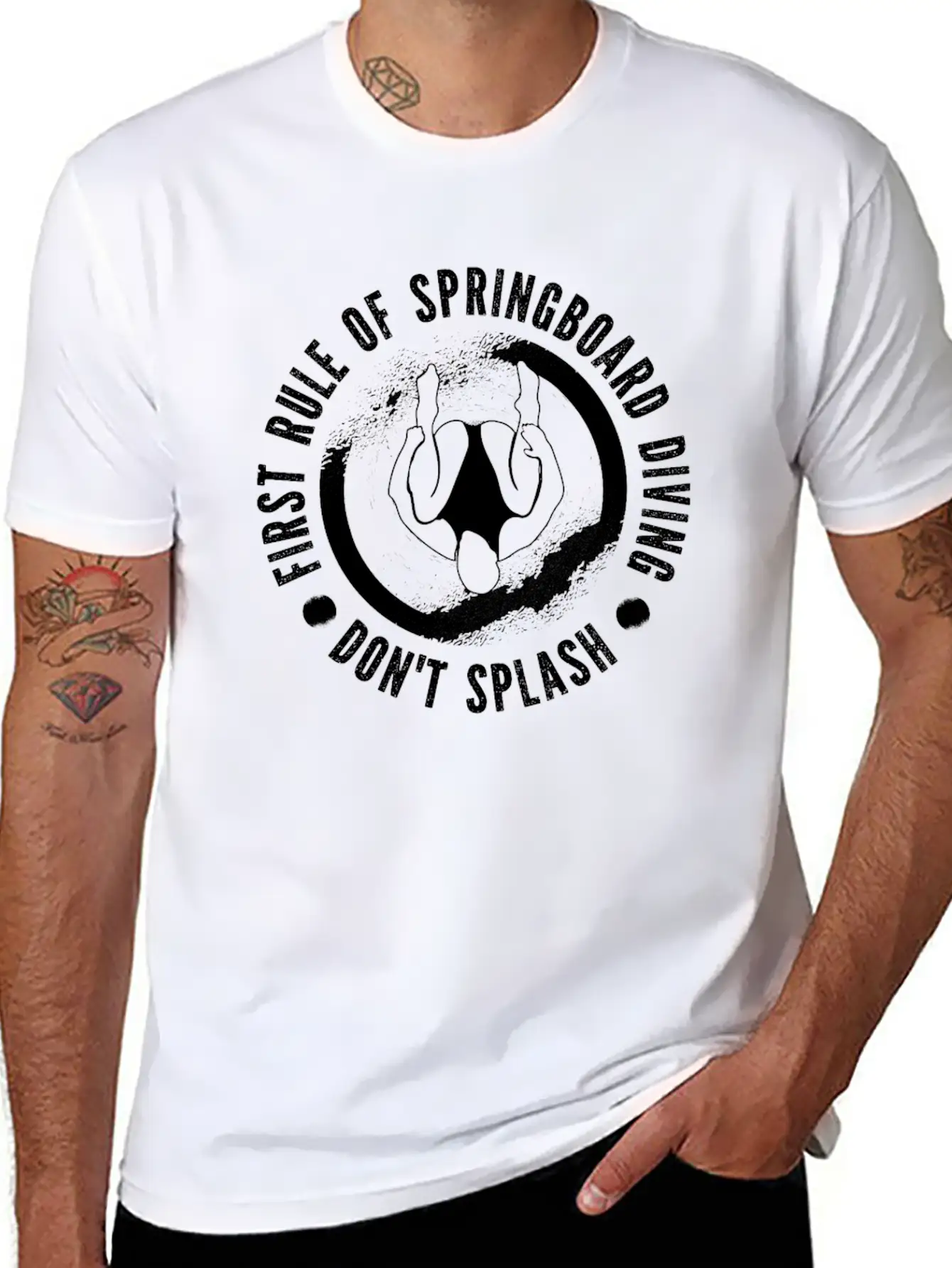 Springboard Diving Splash Casual Graphic T-Shirt – Simple And Comfortable Daily Wear