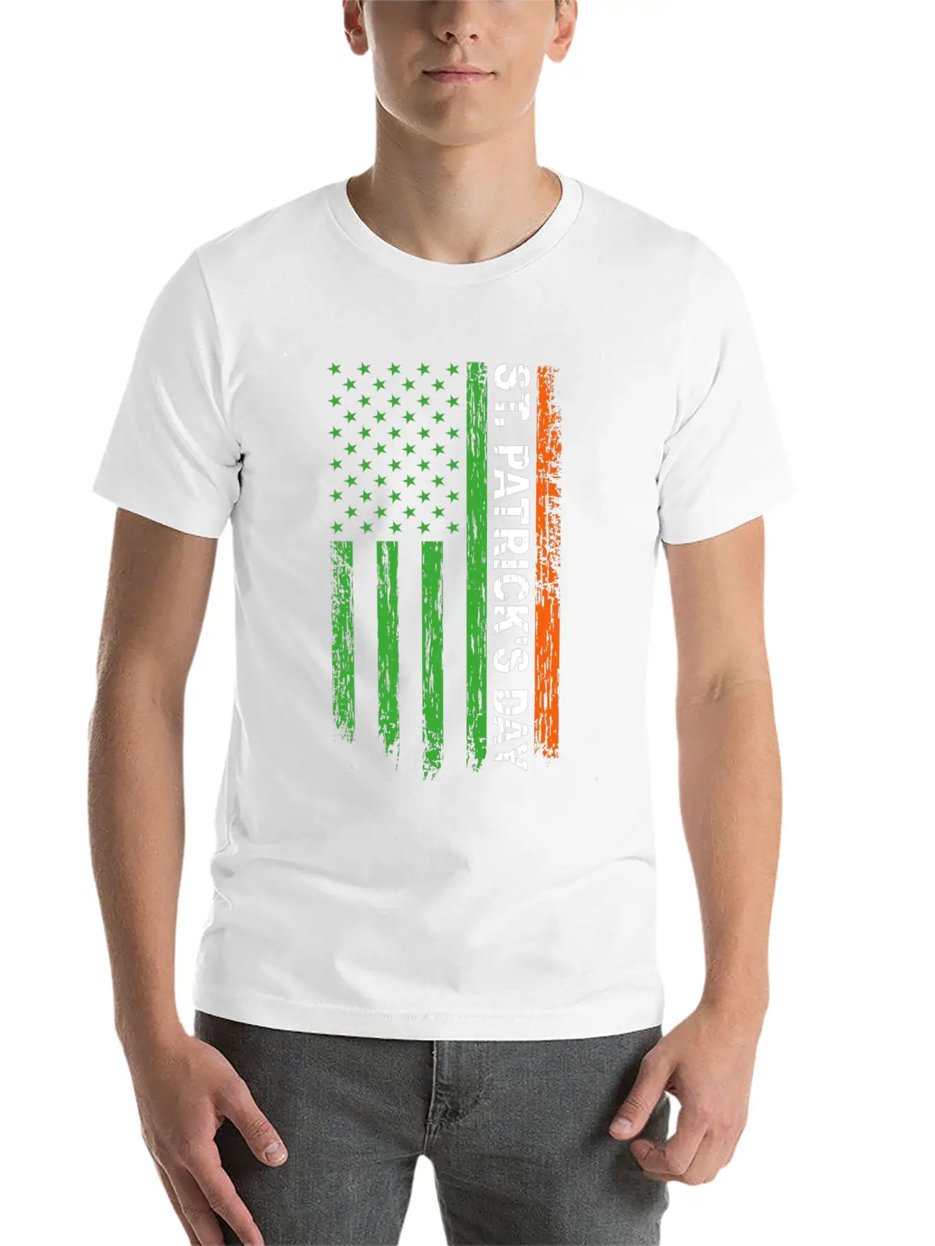 St. Patrick's Day America Flag Classic Cotton Tee – Unisex Comfort For Any Season