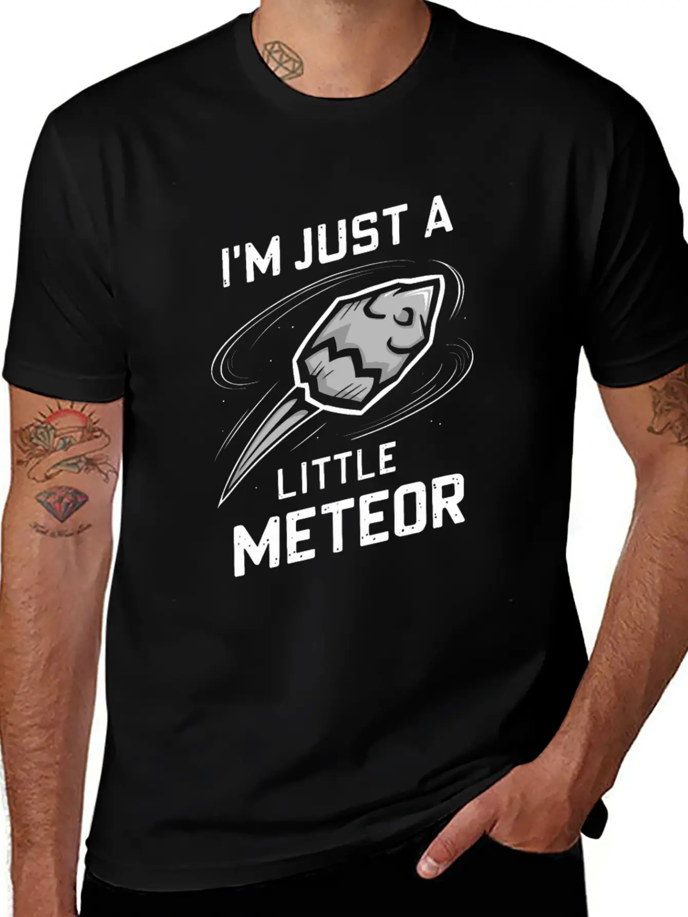 Stargazing Adventures Under The Meteor Shower Casual Graphic T-Shirt – Simple And Comfortable Daily Wear