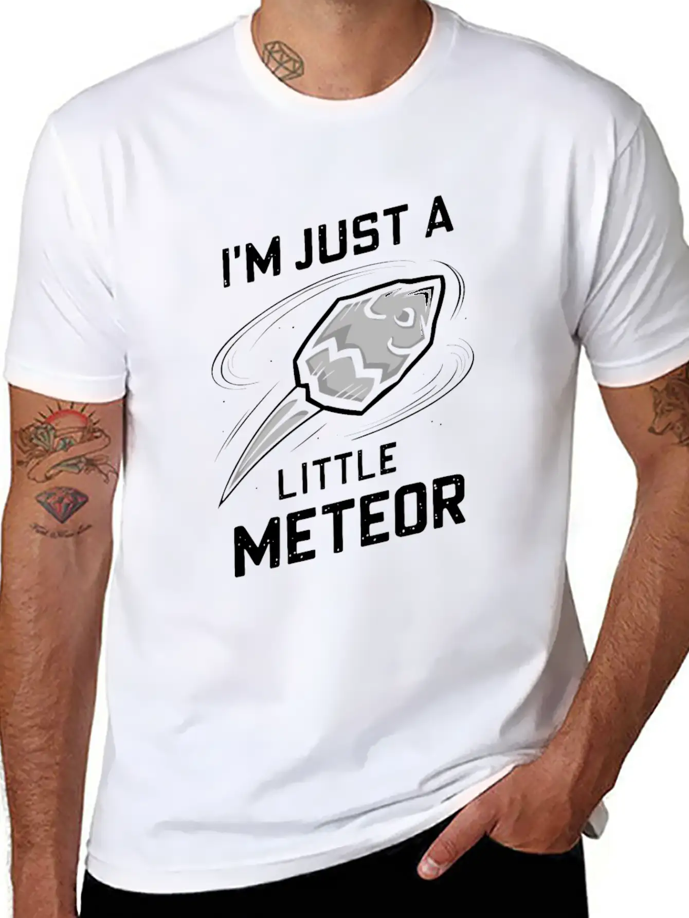 Stargazing Adventures Under The Meteor Shower Casual Graphic T-Shirt – Simple And Comfortable Daily Wear
