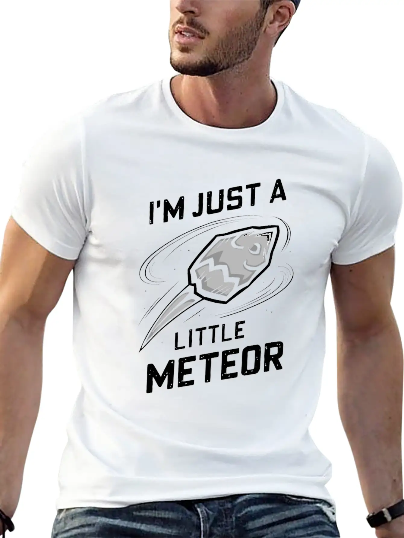 Stargazing Adventures Under The Meteor Shower Casual Graphic T-Shirt – Simple And Comfortable Daily Wear