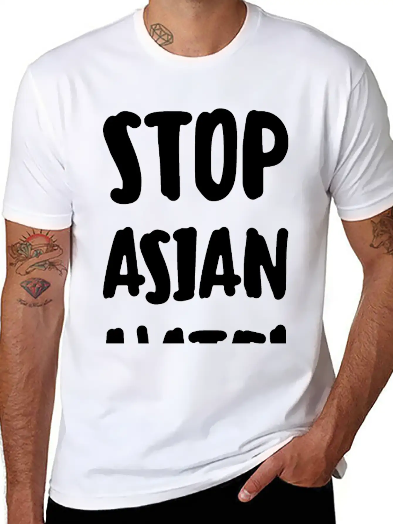 Stop Asian Hate Racist Classic Cotton Tee – Unisex Comfort For Any Season