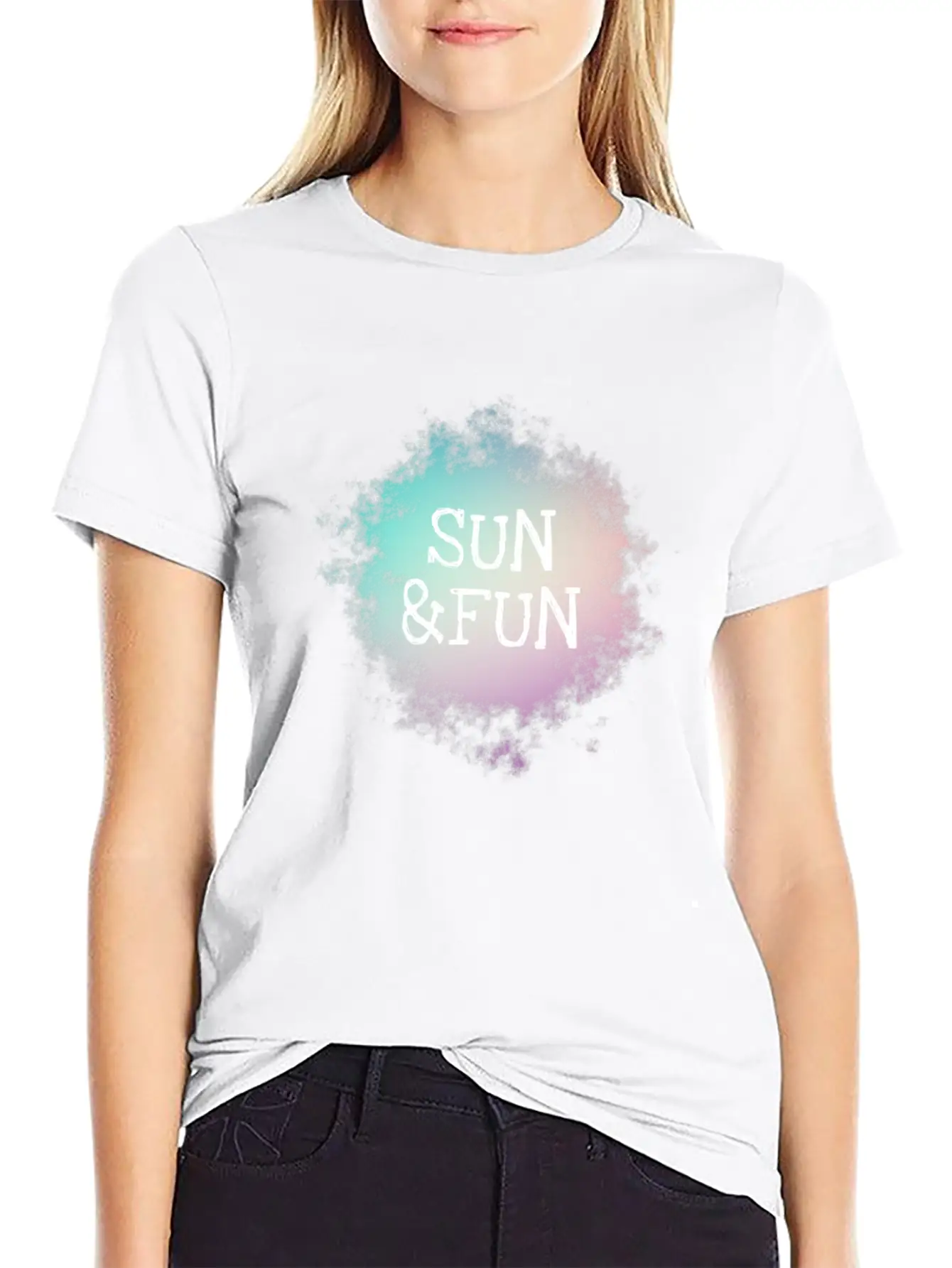 Sun And Fun Summer Holiday Pastel Trendy Casual Graphic T-Shirt – Simple And Comfortable Daily Wear