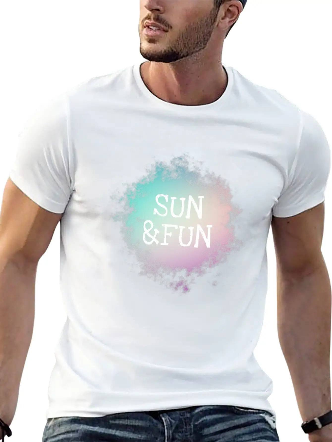 Sun And Fun Summer Holiday Pastel Trendy Casual Graphic T-Shirt – Simple And Comfortable Daily Wear