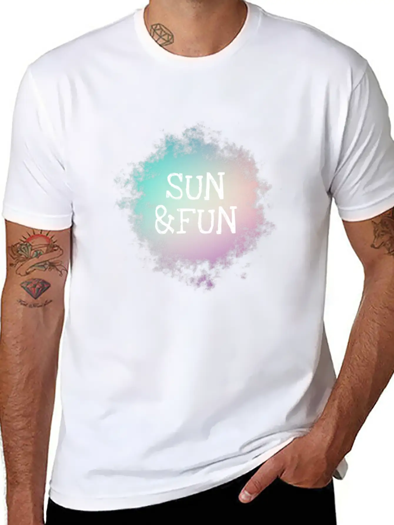 Sun And Fun Summer Holiday Pastel Trendy Casual Graphic T-Shirt – Simple And Comfortable Daily Wear