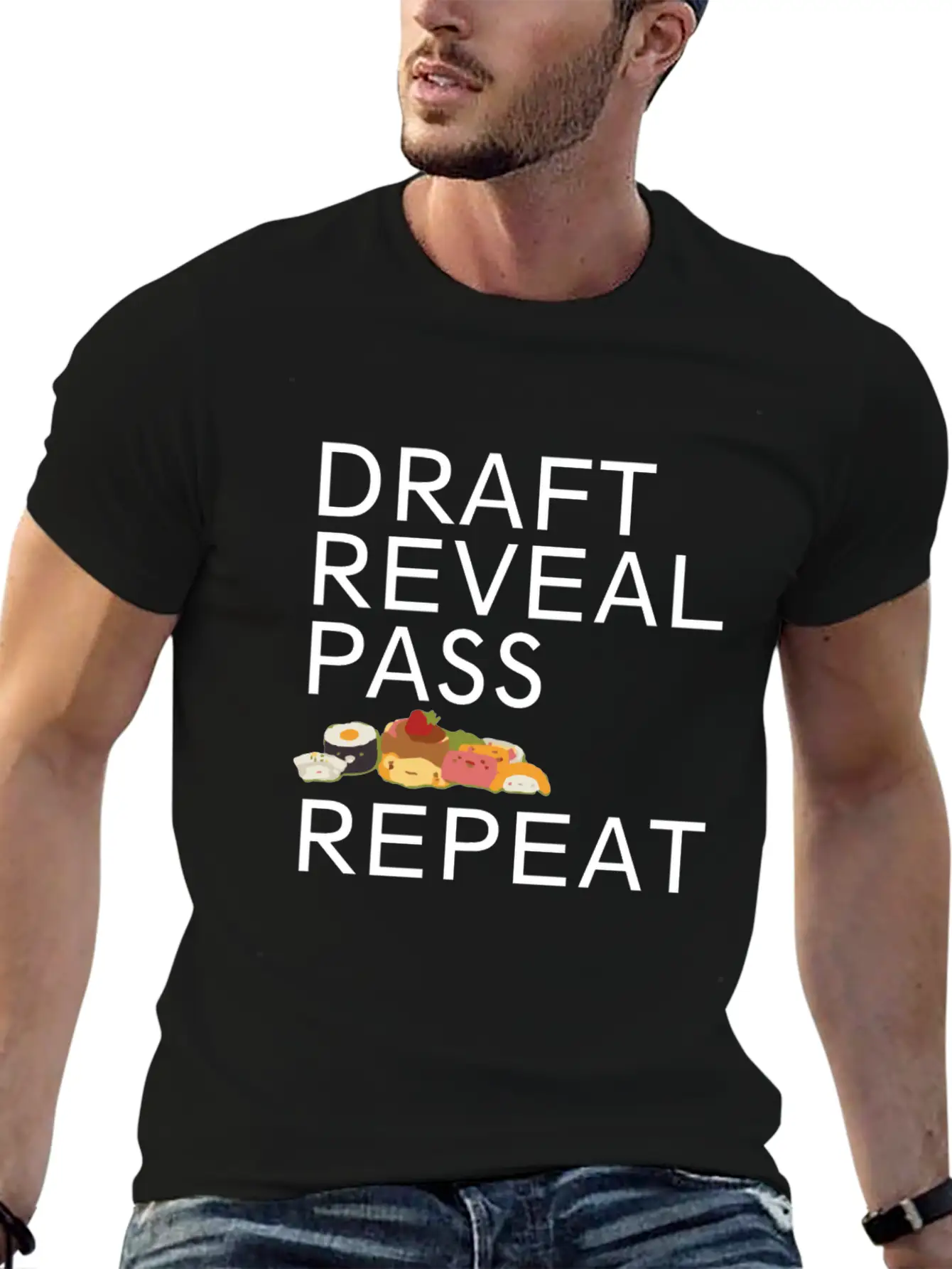 Sushi Go Repeat Board Game Clothing Tabletop Gamin Casual Graphic T-Shirt – Simple And Comfortable Daily Wear