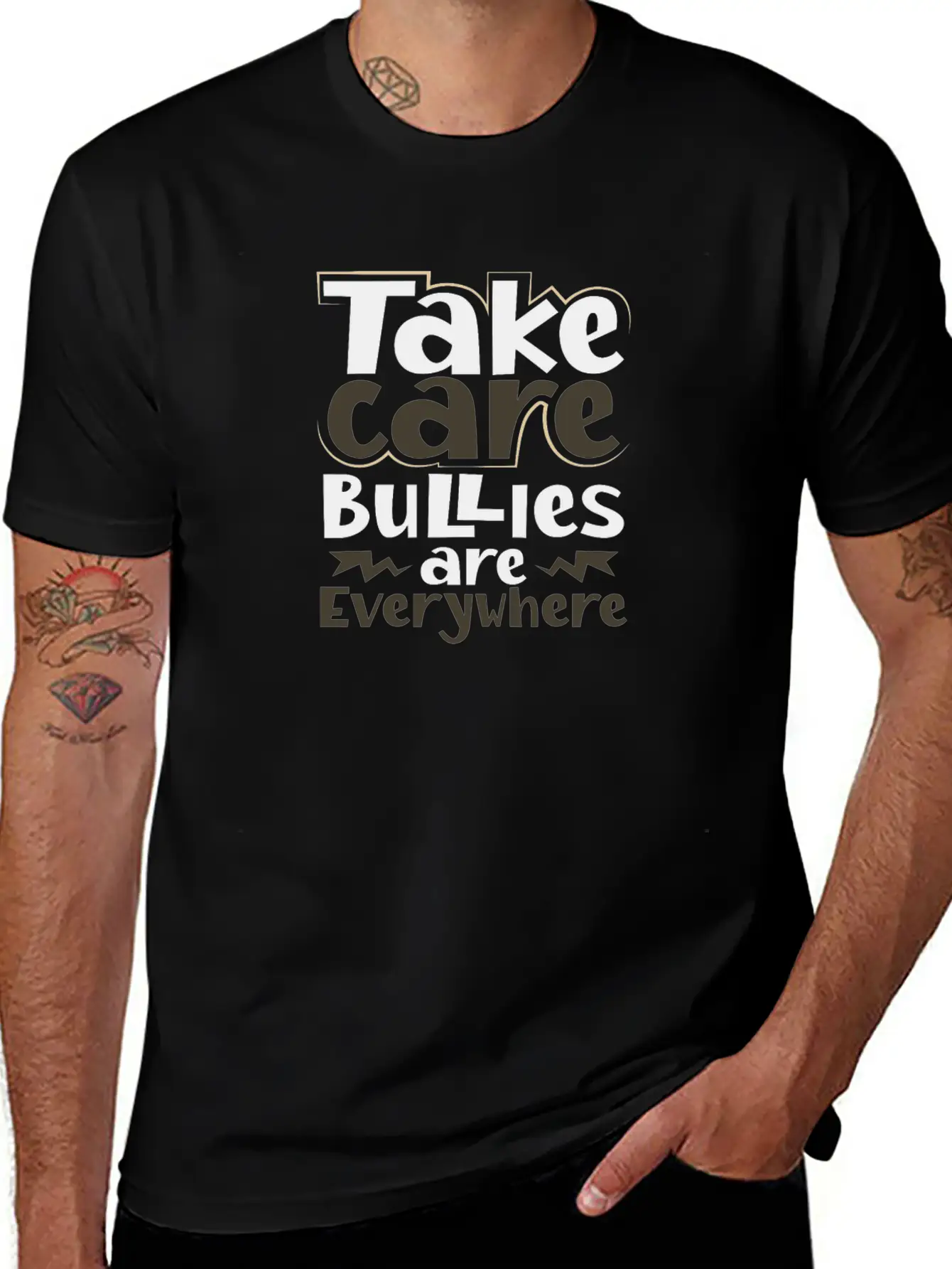 Take Care Bullies Are Everywhere Anti Bullying Essential Unisex Summer Tee – Soft Cotton Casual Fit