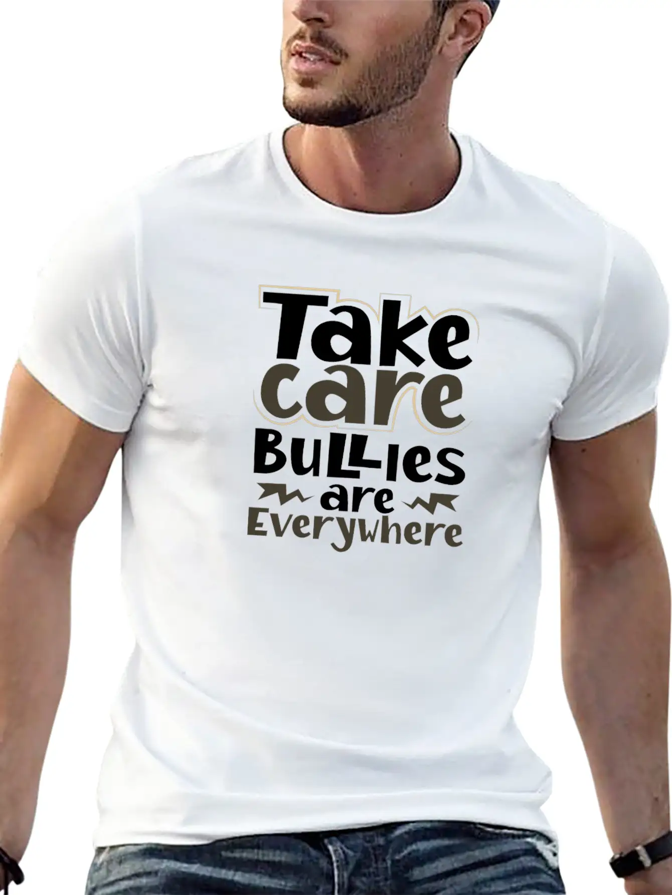 Take Care Bullies Are Everywhere Anti Bullying Essential Unisex Summer Tee – Soft Cotton Casual Fit