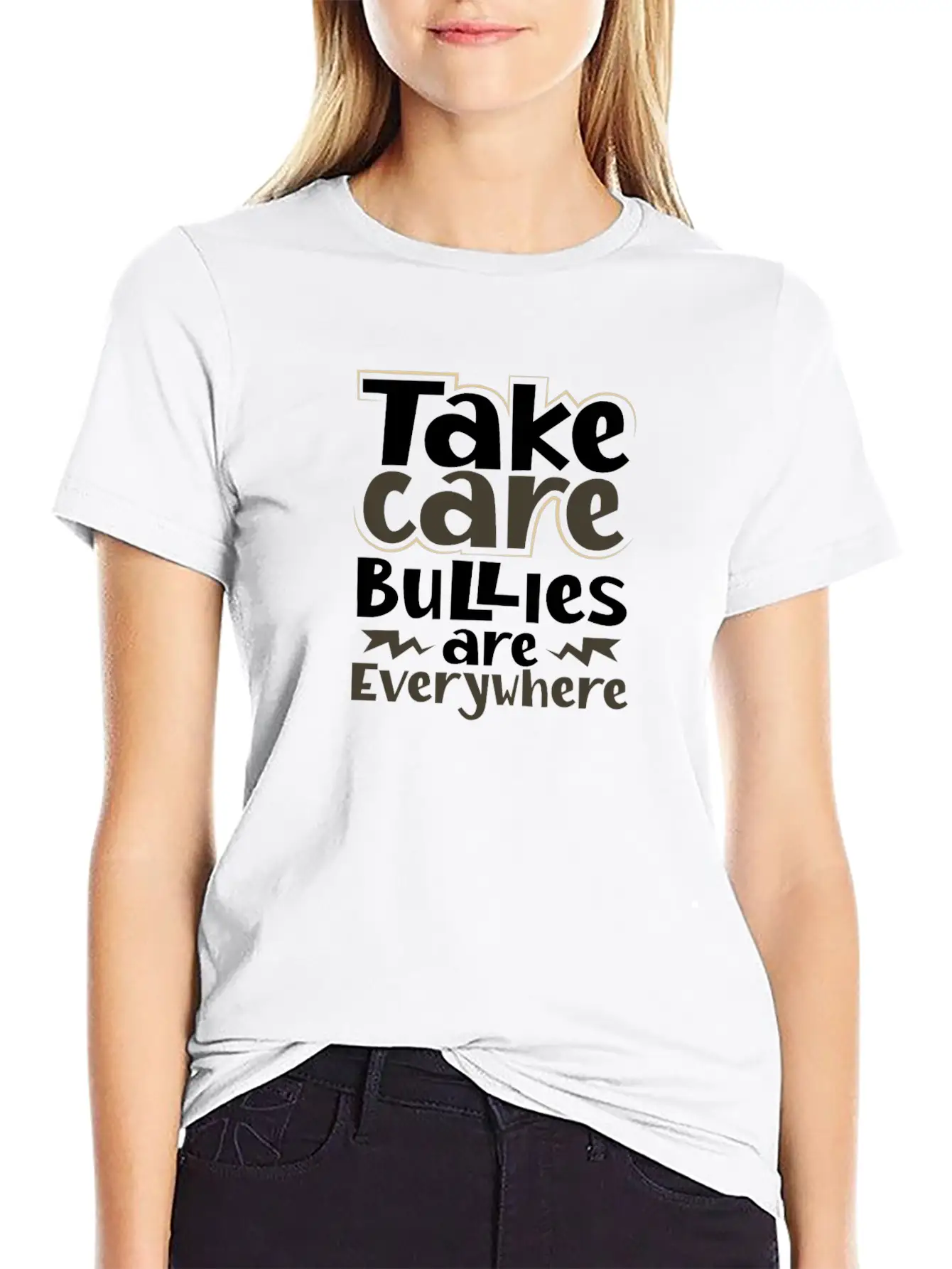Take Care Bullies Are Everywhere Anti Bullying Essential Unisex Summer Tee – Soft Cotton Casual Fit