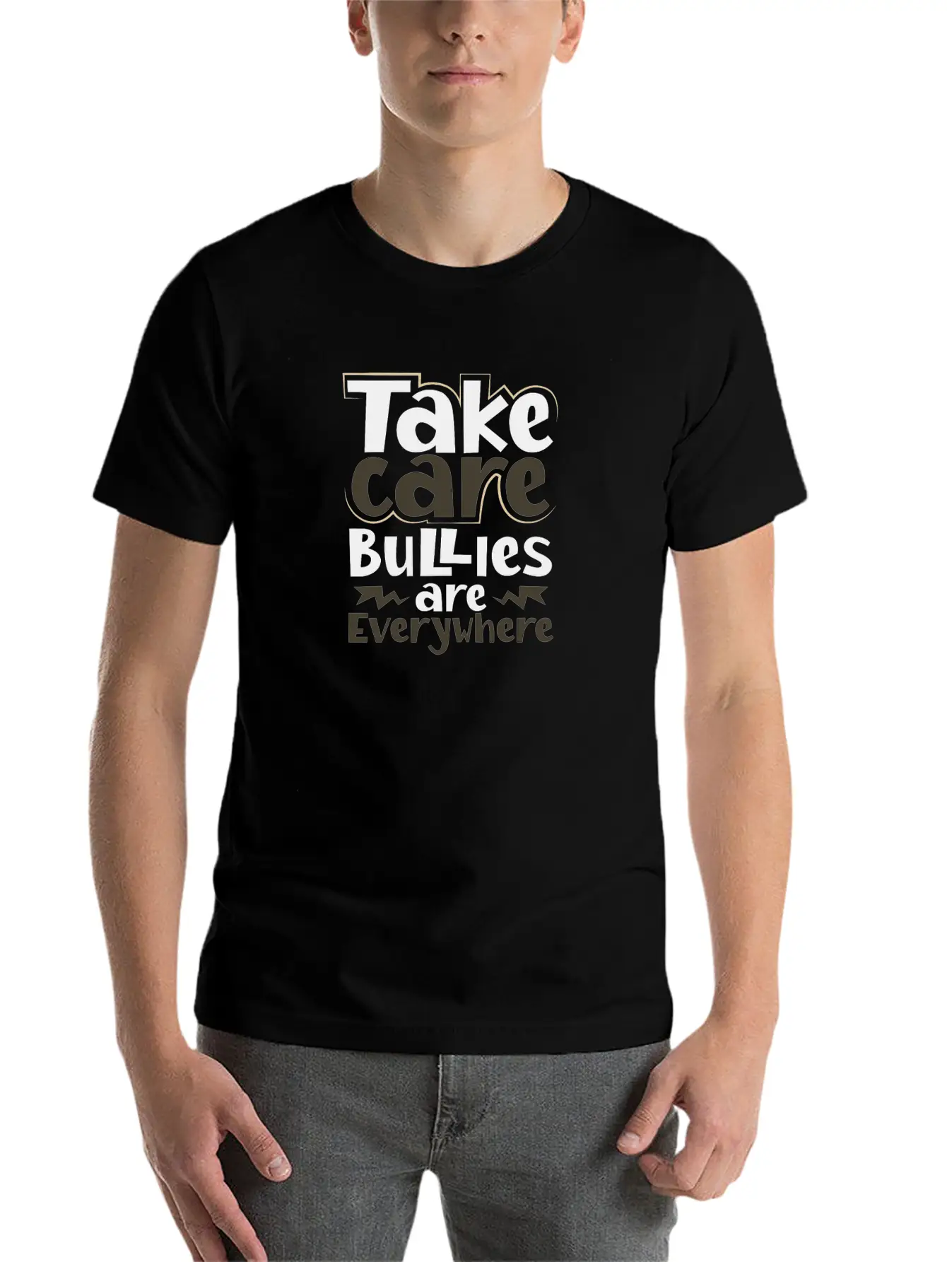 Take Care Bullies Are Everywhere Anti Bullying Essential Unisex Summer Tee – Soft Cotton Casual Fit