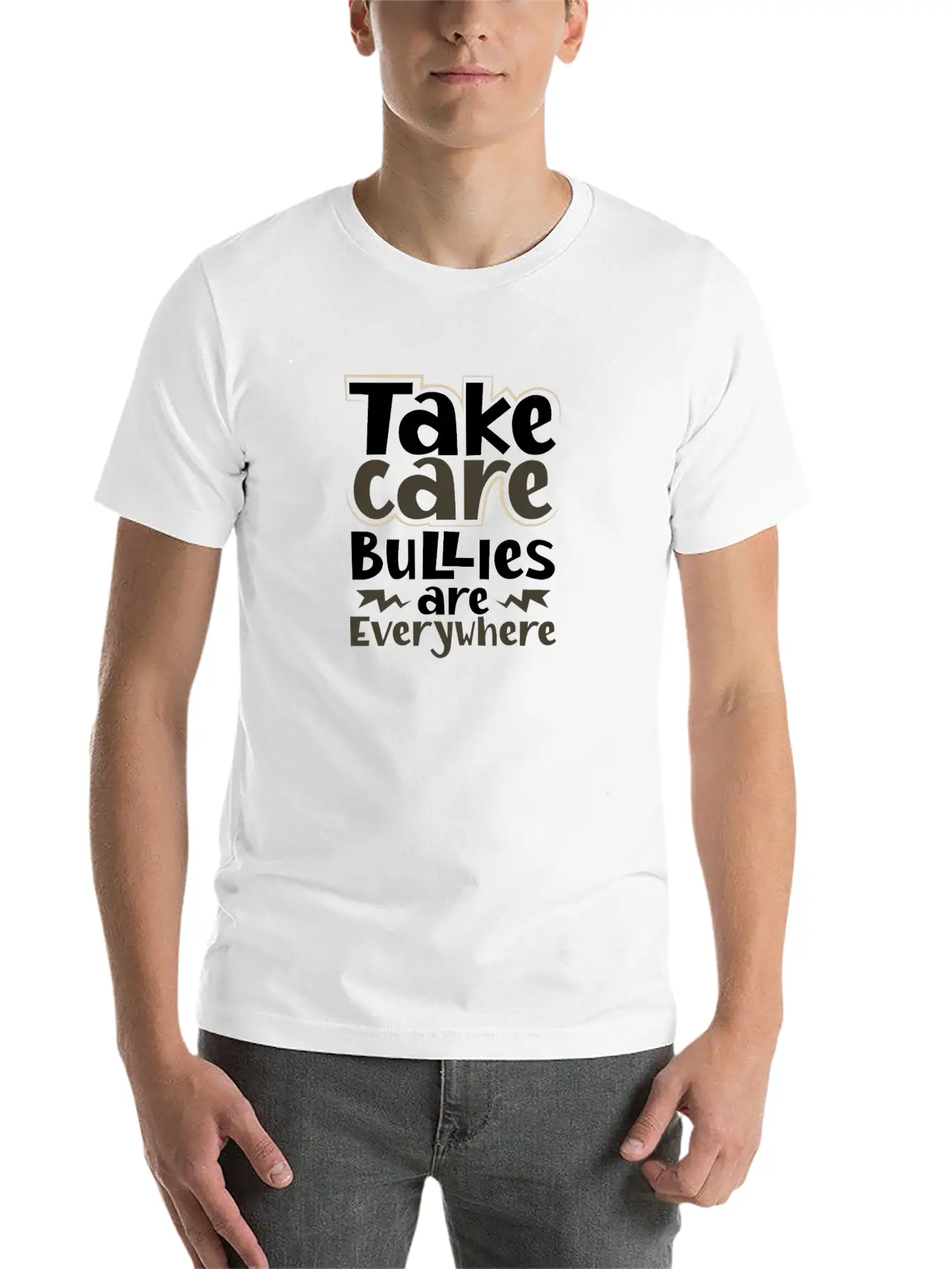 Take Care Bullies Are Everywhere Anti Bullying Essential Unisex Summer Tee – Soft Cotton Casual Fit