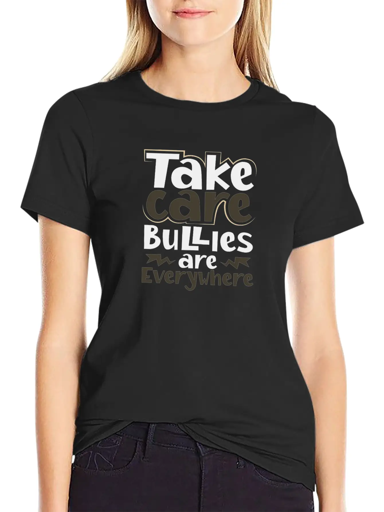 Take Care Bullies Are Everywhere Anti Bullying Essential Unisex Summer Tee – Soft Cotton Casual Fit