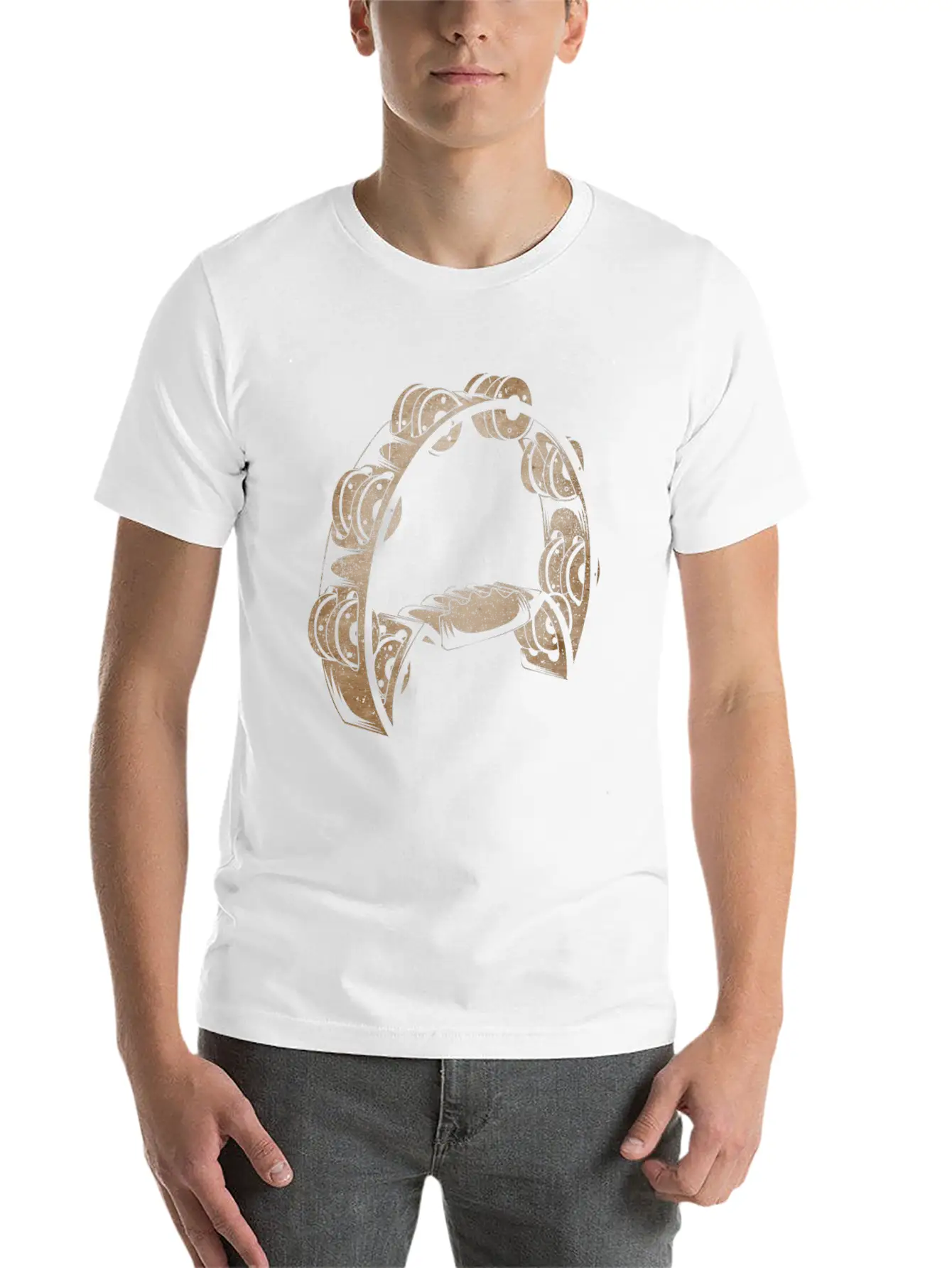 Tambourine Musical Instrument Player Musician Casual Graphic T-Shirt – Simple And Comfortable Daily Wear