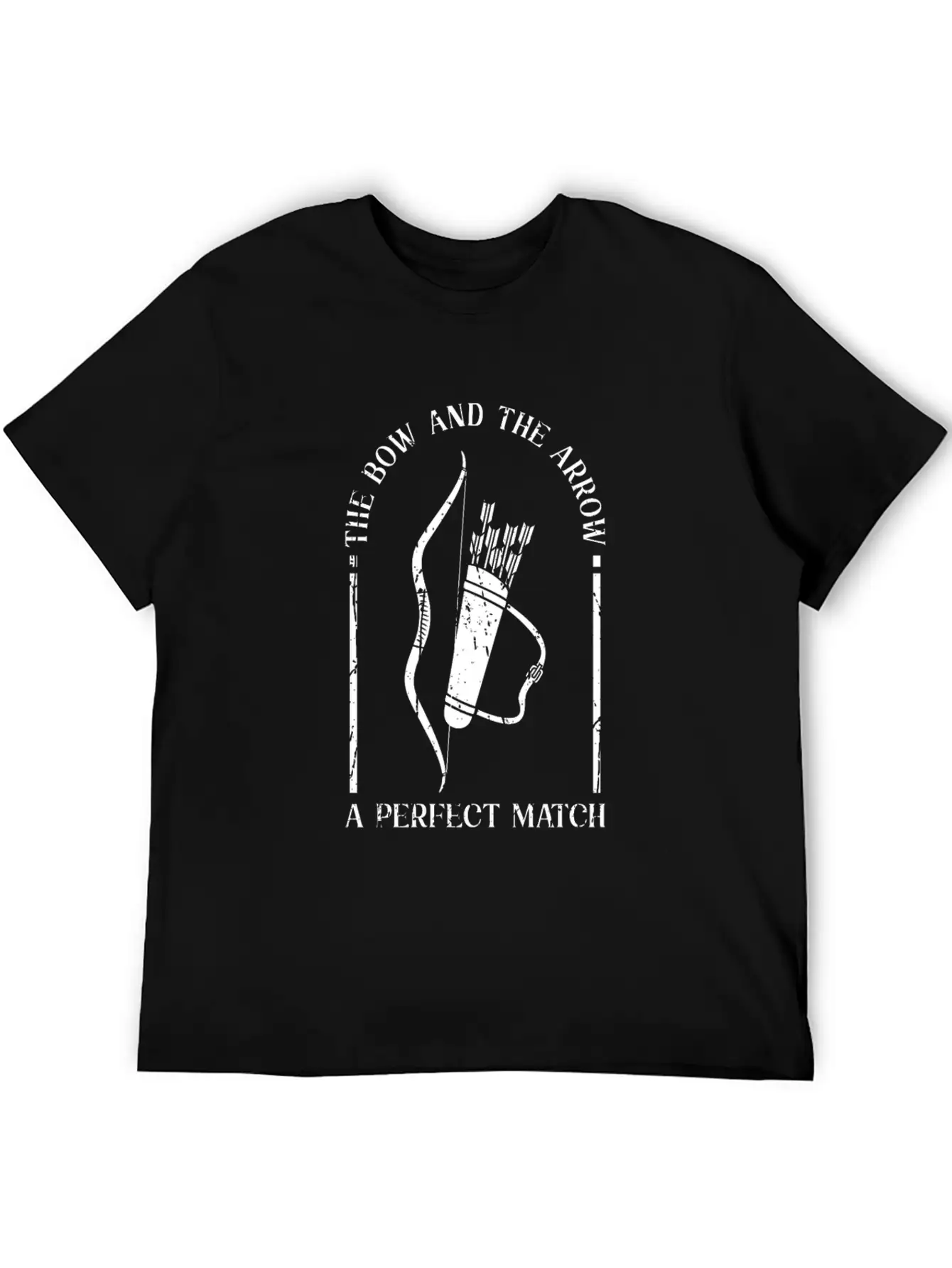 The Bow And The Arrow, A Perfect Match - Archery Casual Graphic T-Shirt – Simple And Comfortable Daily Wear