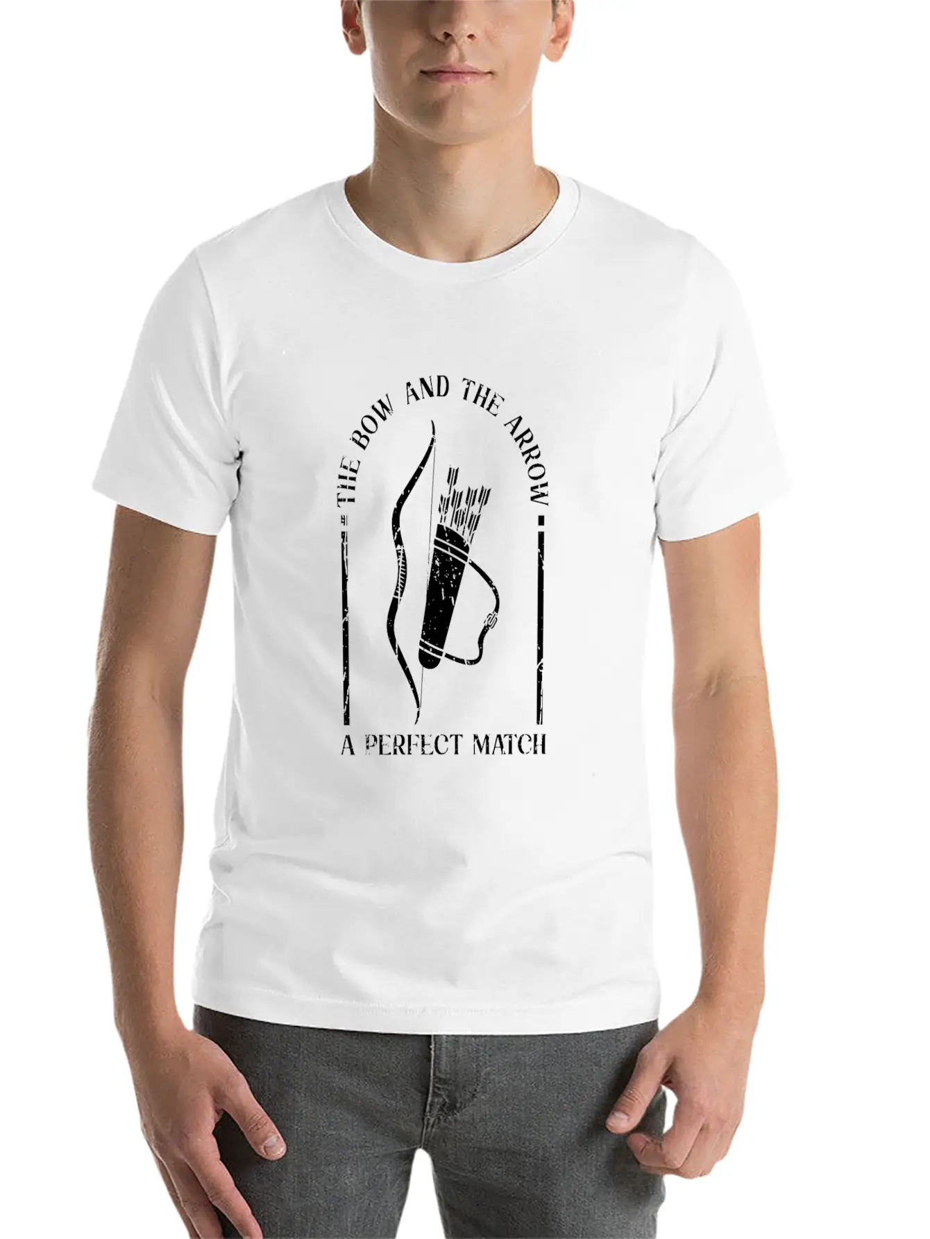 The Bow And The Arrow, A Perfect Match - Archery Casual Graphic T-Shirt – Simple And Comfortable Daily Wear