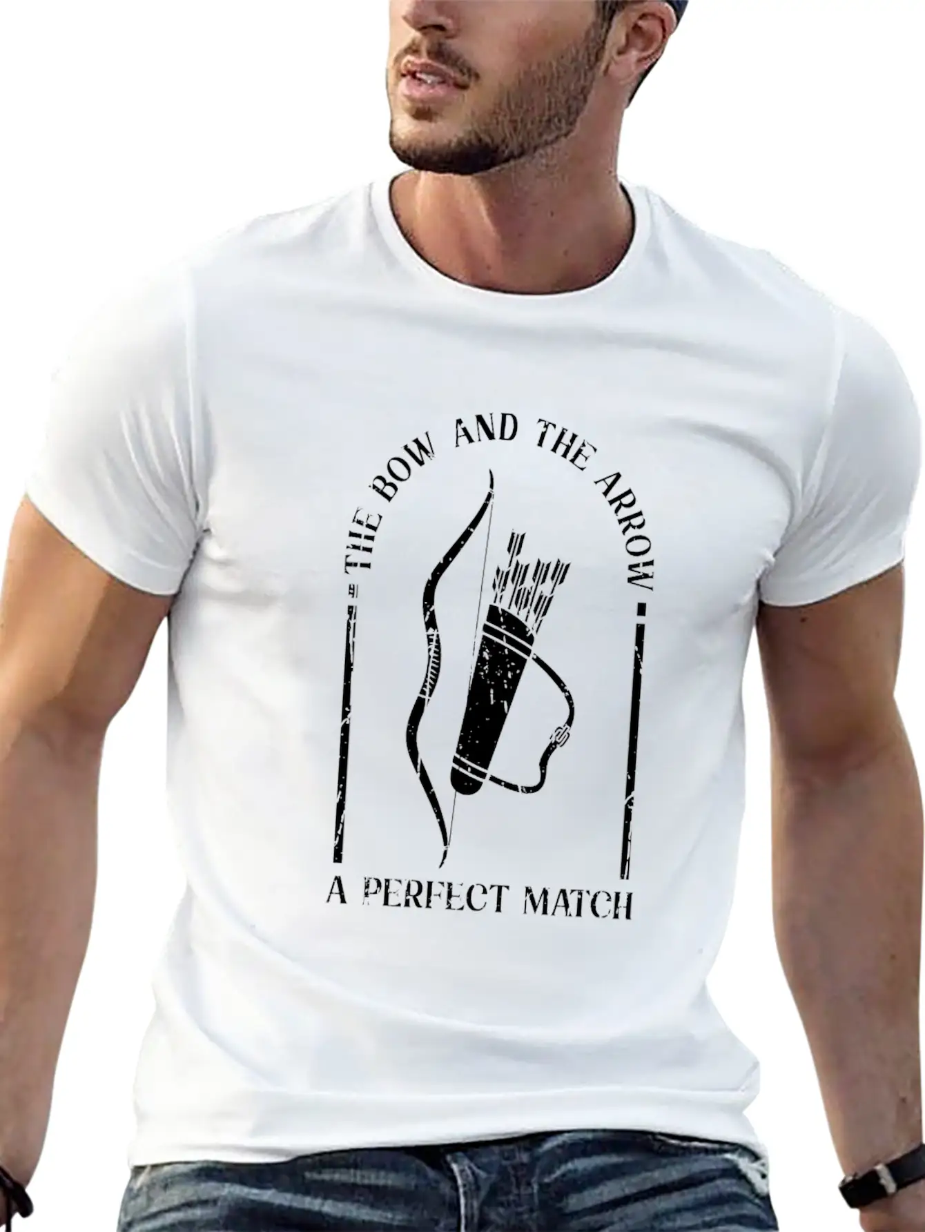The Bow And The Arrow, A Perfect Match - Archery Casual Graphic T-Shirt – Simple And Comfortable Daily Wear