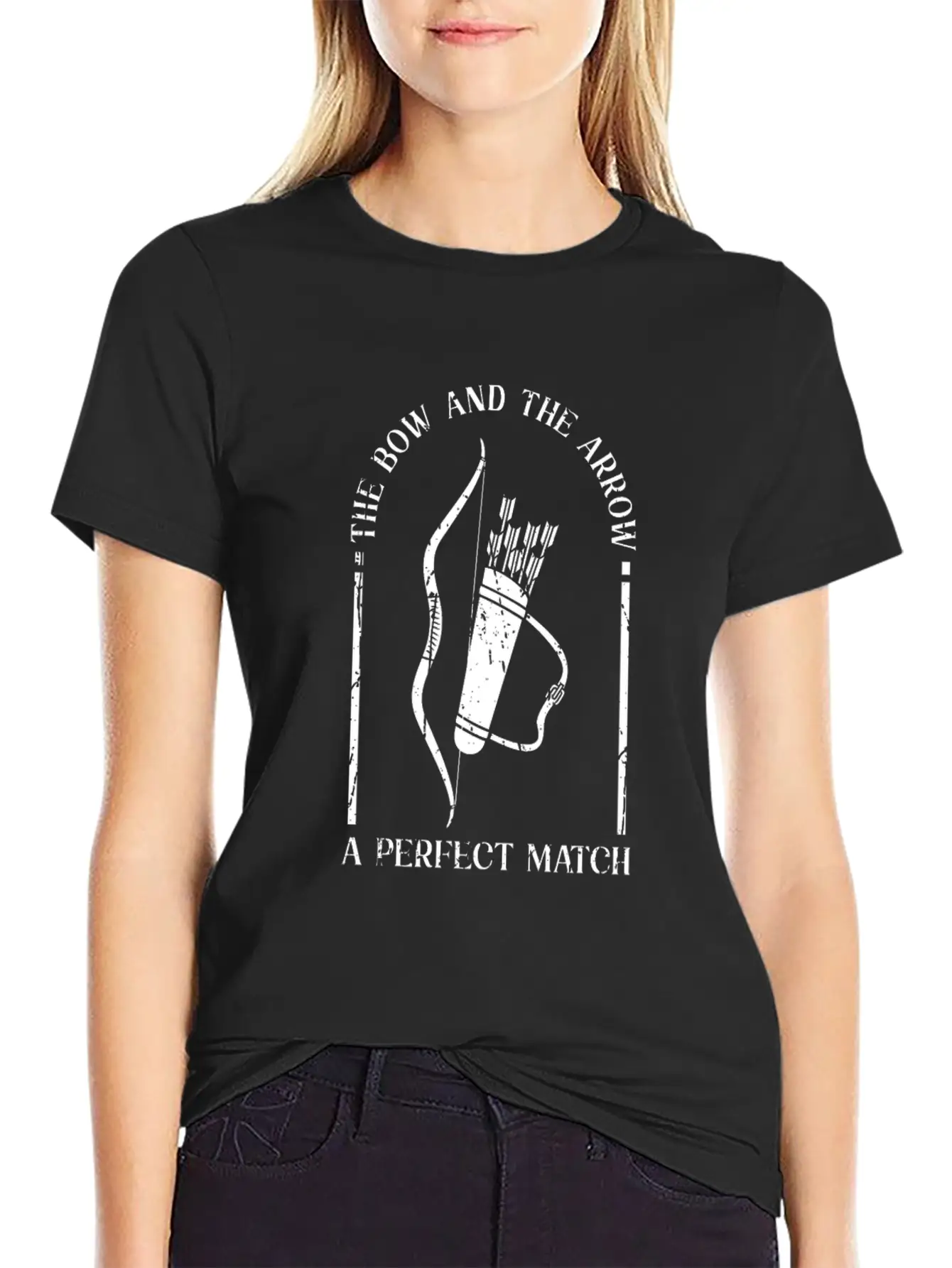 The Bow And The Arrow, A Perfect Match - Archery Casual Graphic T-Shirt – Simple And Comfortable Daily Wear