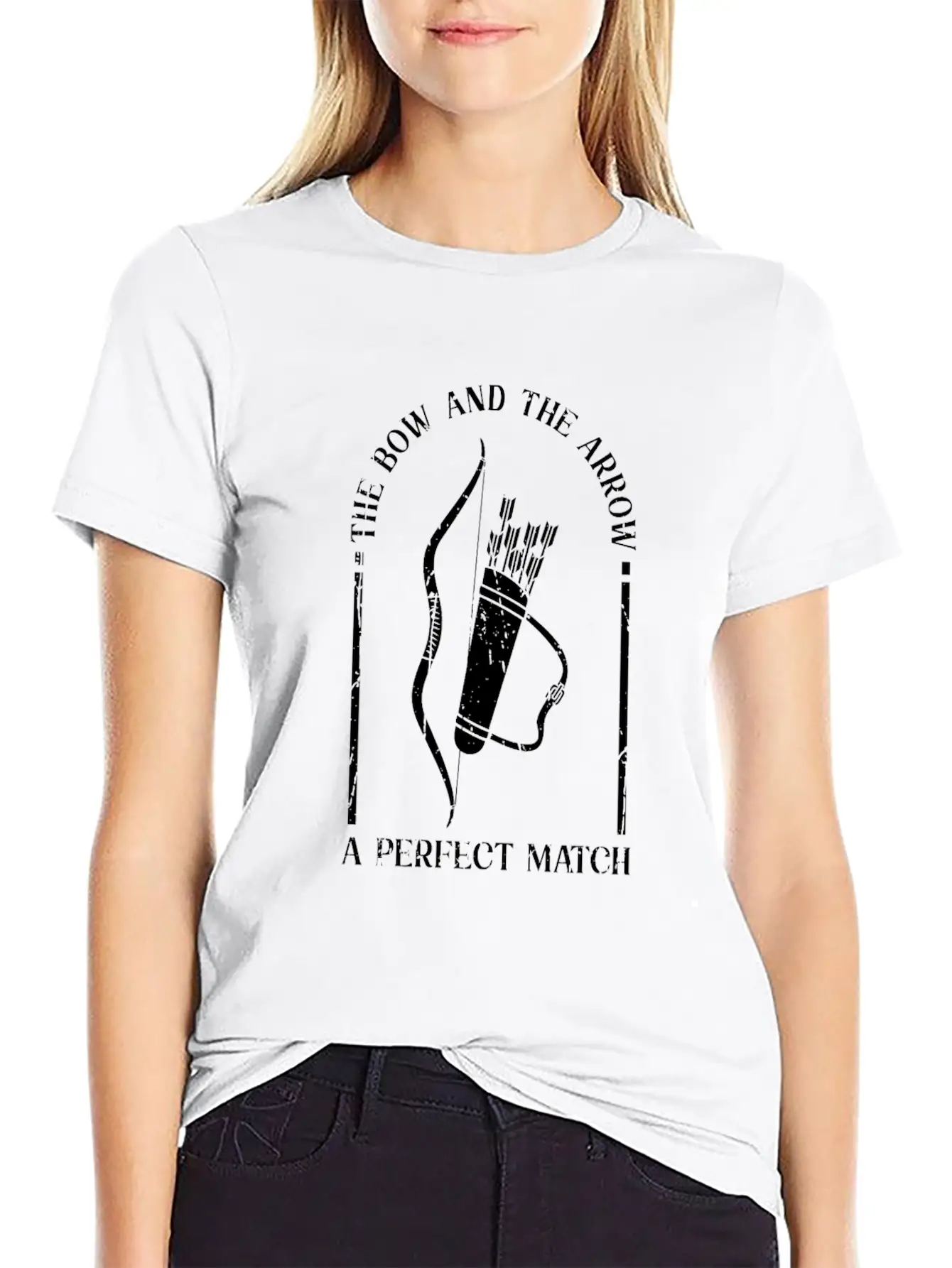 The Bow And The Arrow, A Perfect Match - Archery Casual Graphic T-Shirt – Simple And Comfortable Daily Wear