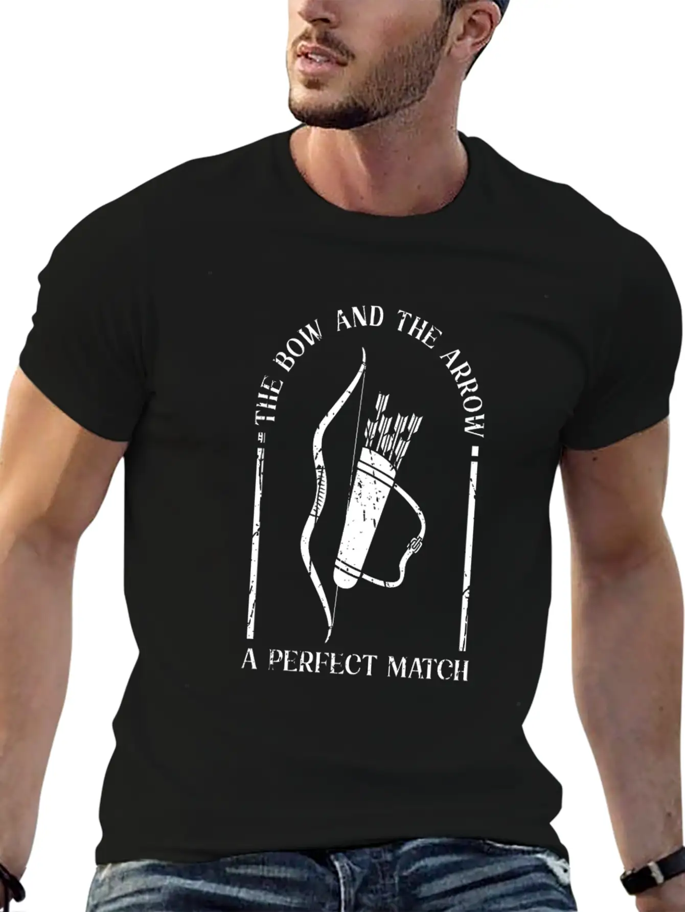 The Bow And The Arrow, A Perfect Match - Archery Casual Graphic T-Shirt – Simple And Comfortable Daily Wear