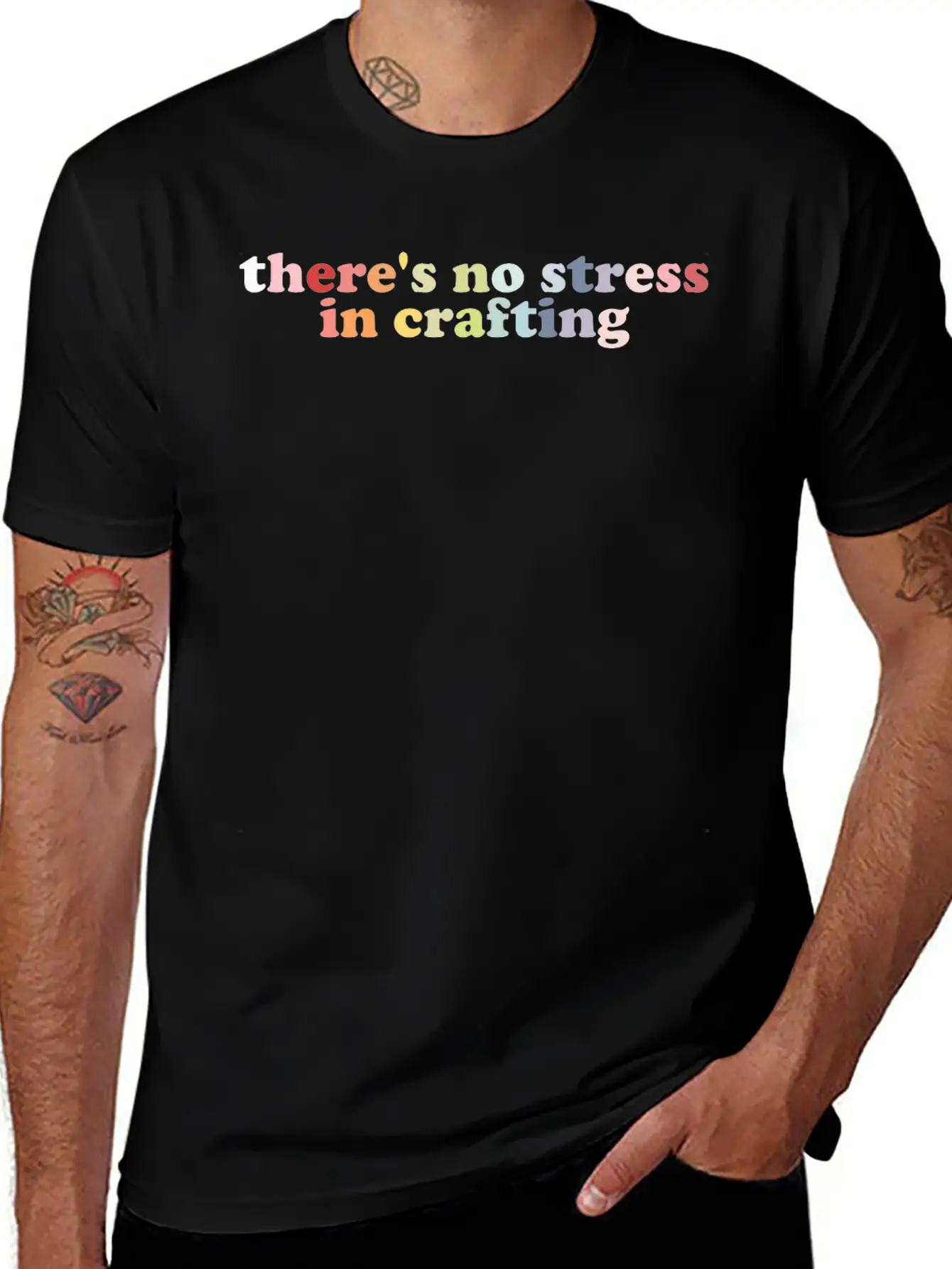 There's No Stress In Crafting Essential Unisex Summer Tee – Soft Cotton Casual Fit