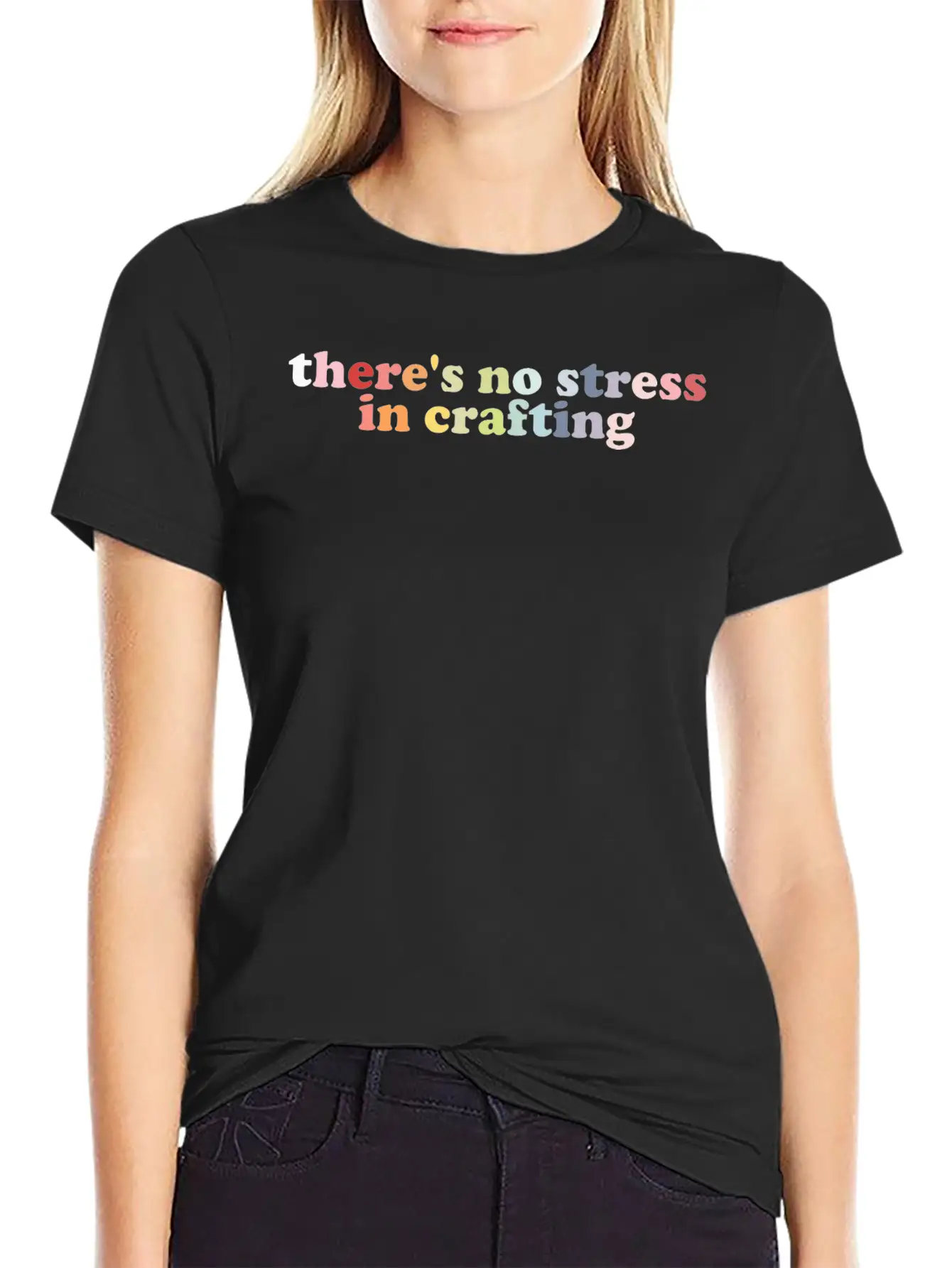There's No Stress In Crafting Essential Unisex Summer Tee – Soft Cotton Casual Fit
