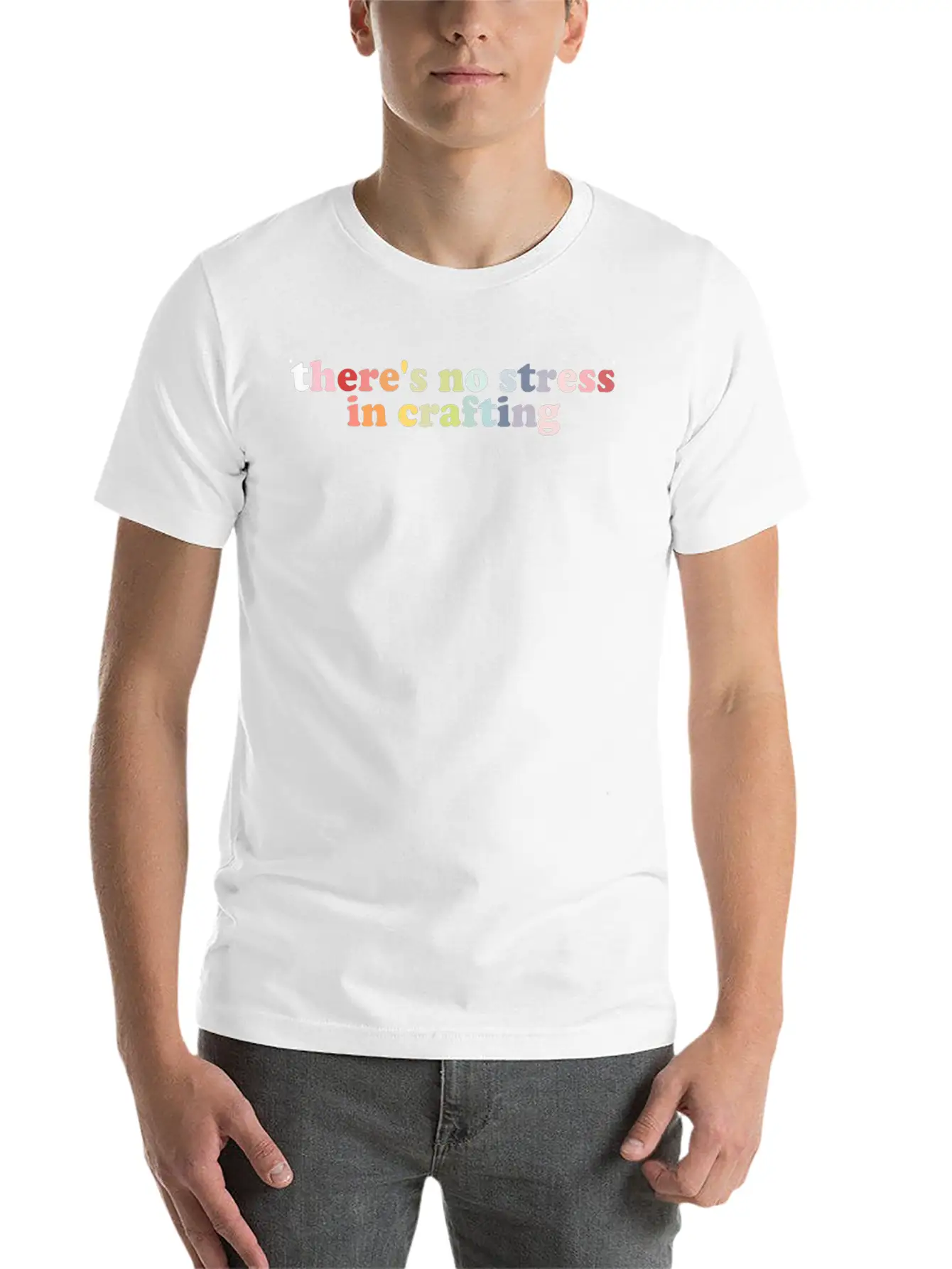 There's No Stress In Crafting Essential Unisex Summer Tee – Soft Cotton Casual Fit