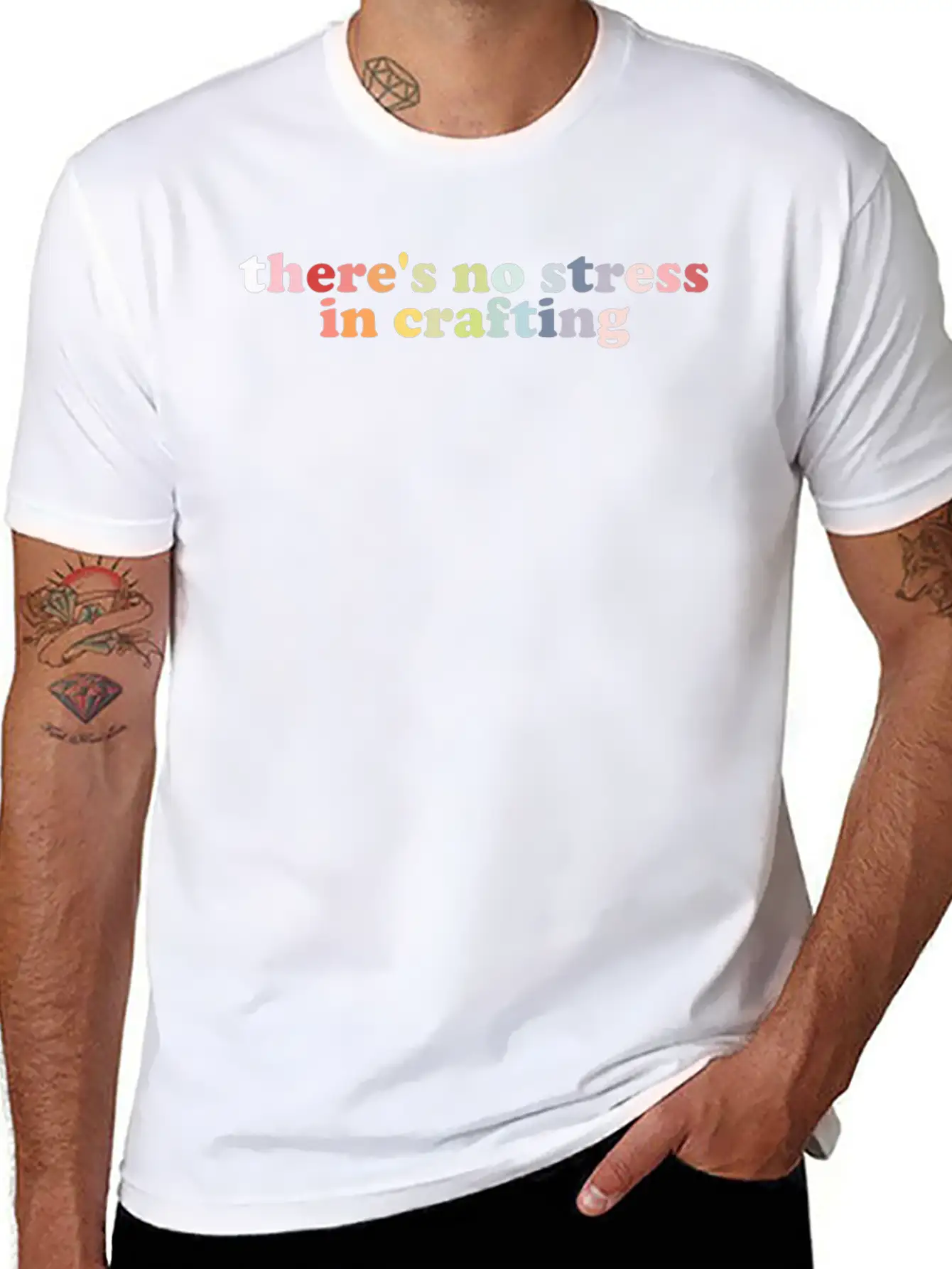 There's No Stress In Crafting Essential Unisex Summer Tee – Soft Cotton Casual Fit
