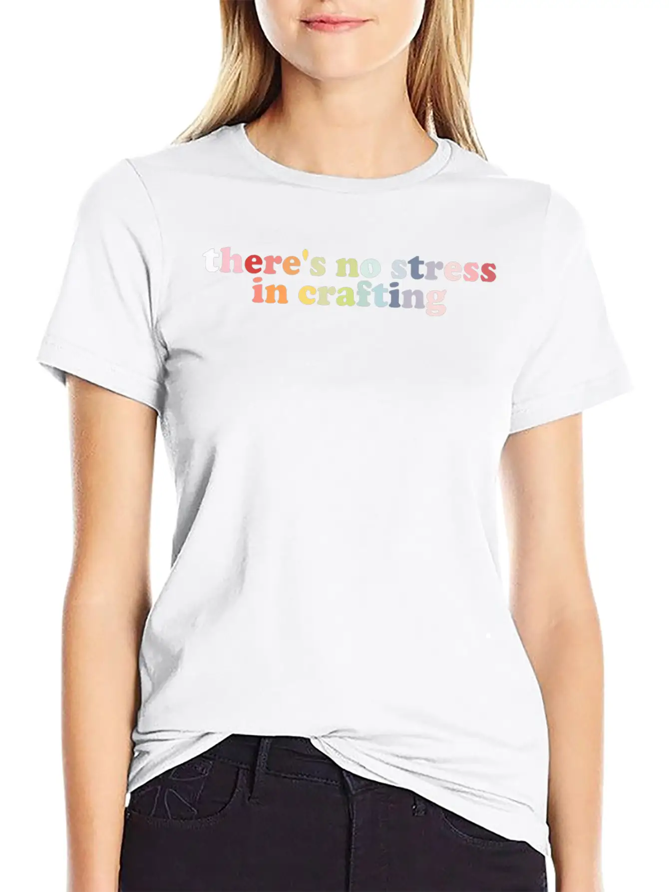 There's No Stress In Crafting Essential Unisex Summer Tee – Soft Cotton Casual Fit