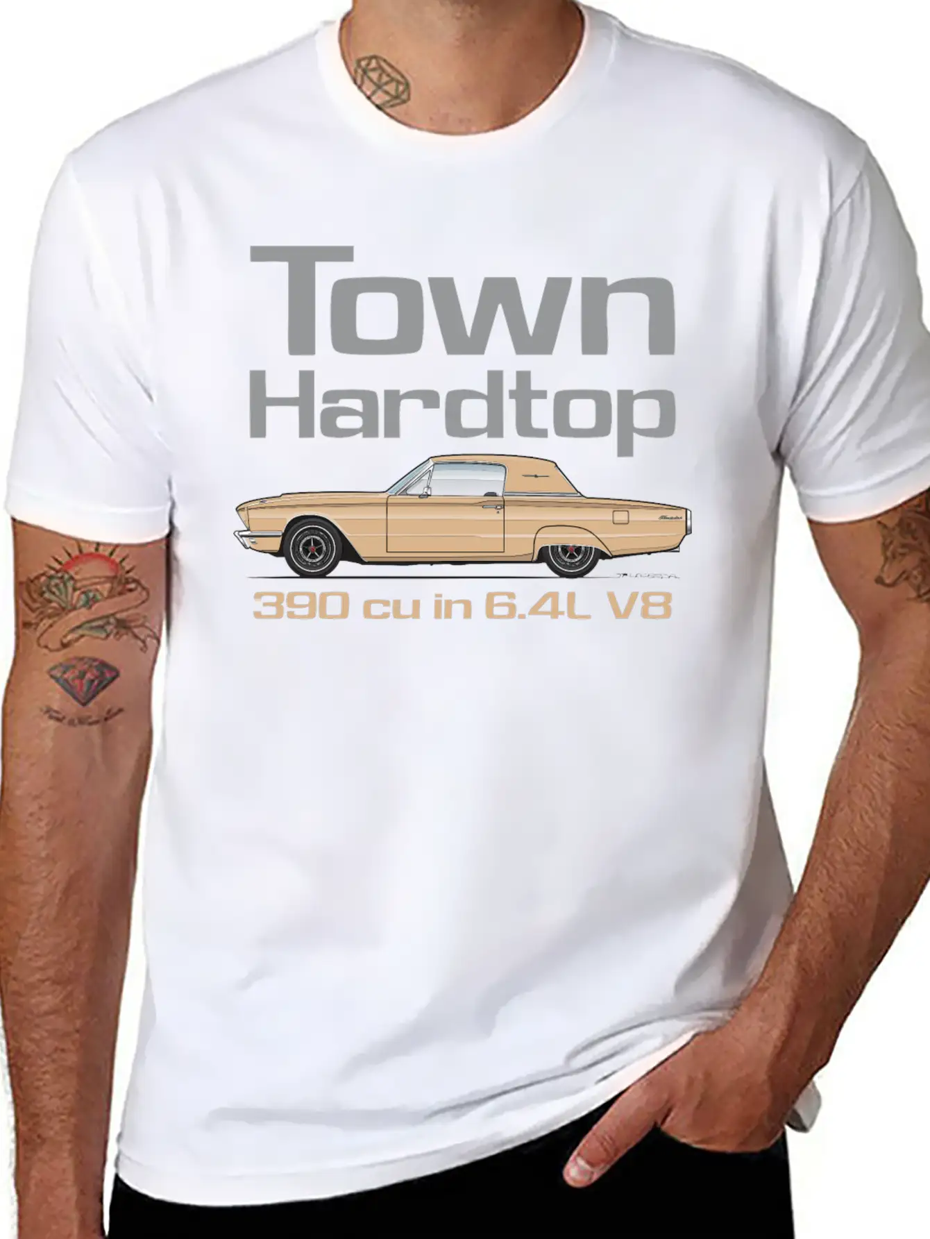 Town Hardtop Antique Bronze Simple Everyday Graphic Tee – Lightweight Summer Wear