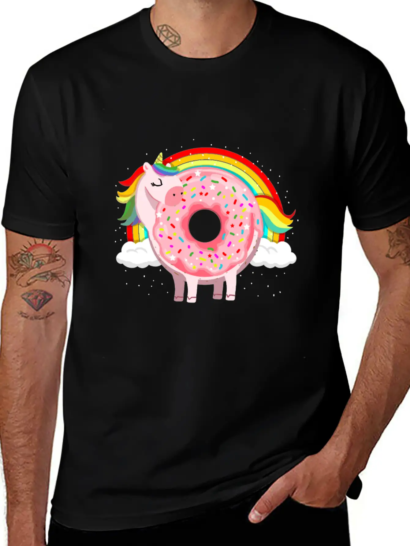 Unicorn Donut Unicorn Lover Essential Unisex Summer Tee – Soft Cotton Casual Fit