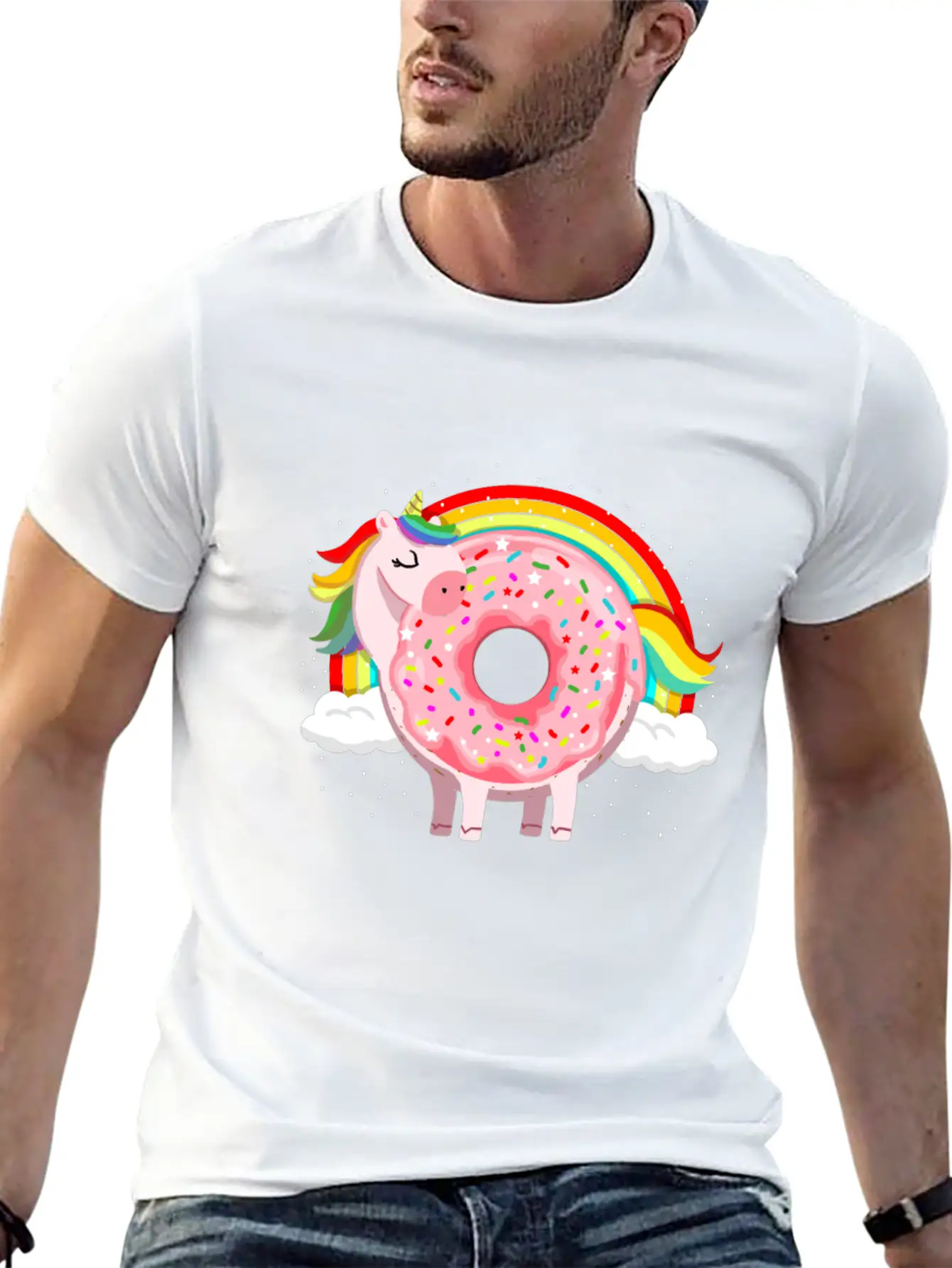 Unicorn Donut Unicorn Lover Essential Unisex Summer Tee – Soft Cotton Casual Fit