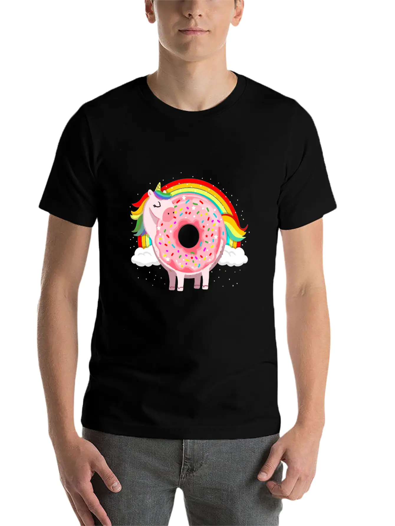 Unicorn Donut Unicorn Lover Essential Unisex Summer Tee – Soft Cotton Casual Fit