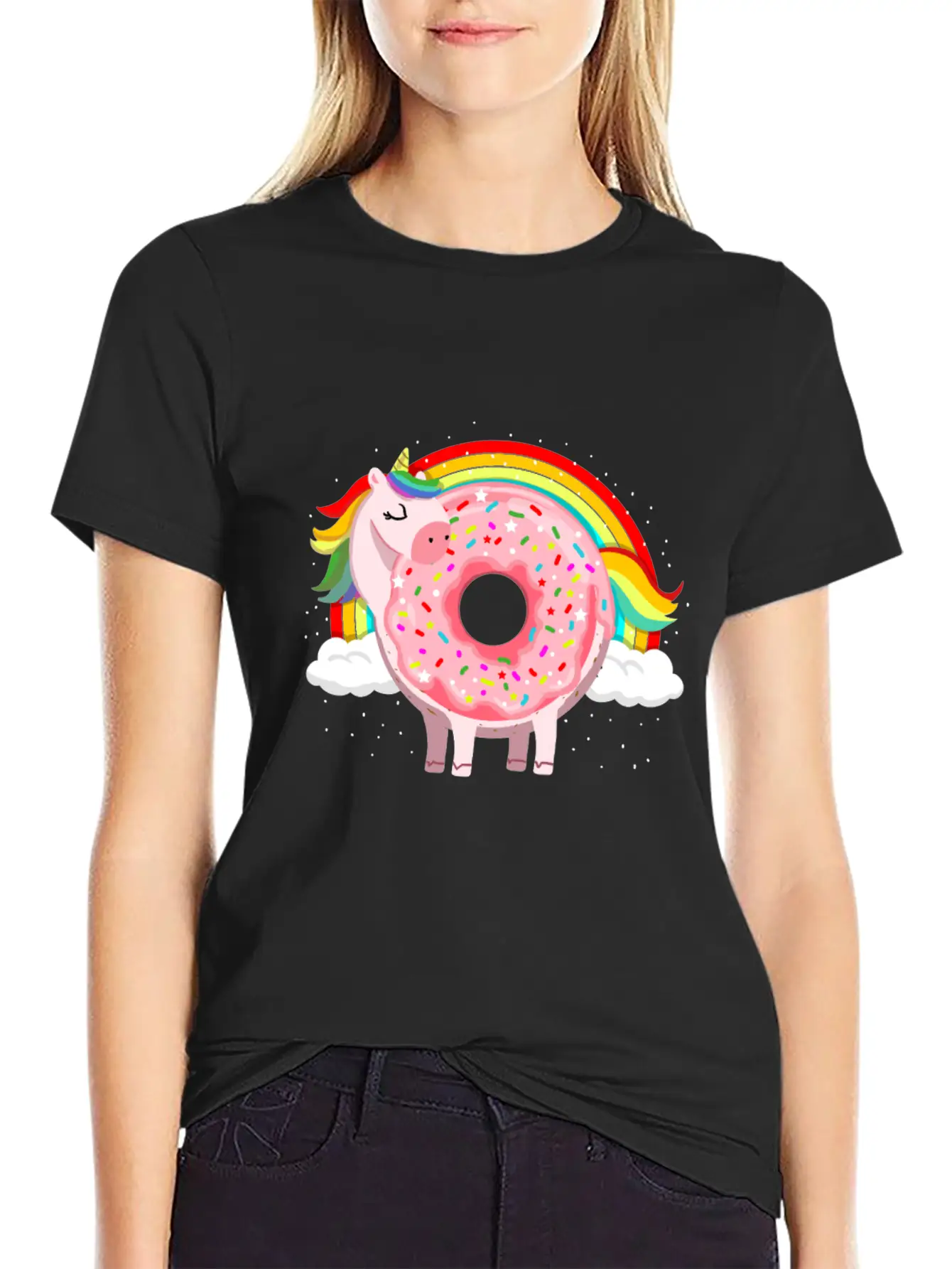 Unicorn Donut Unicorn Lover Essential Unisex Summer Tee – Soft Cotton Casual Fit