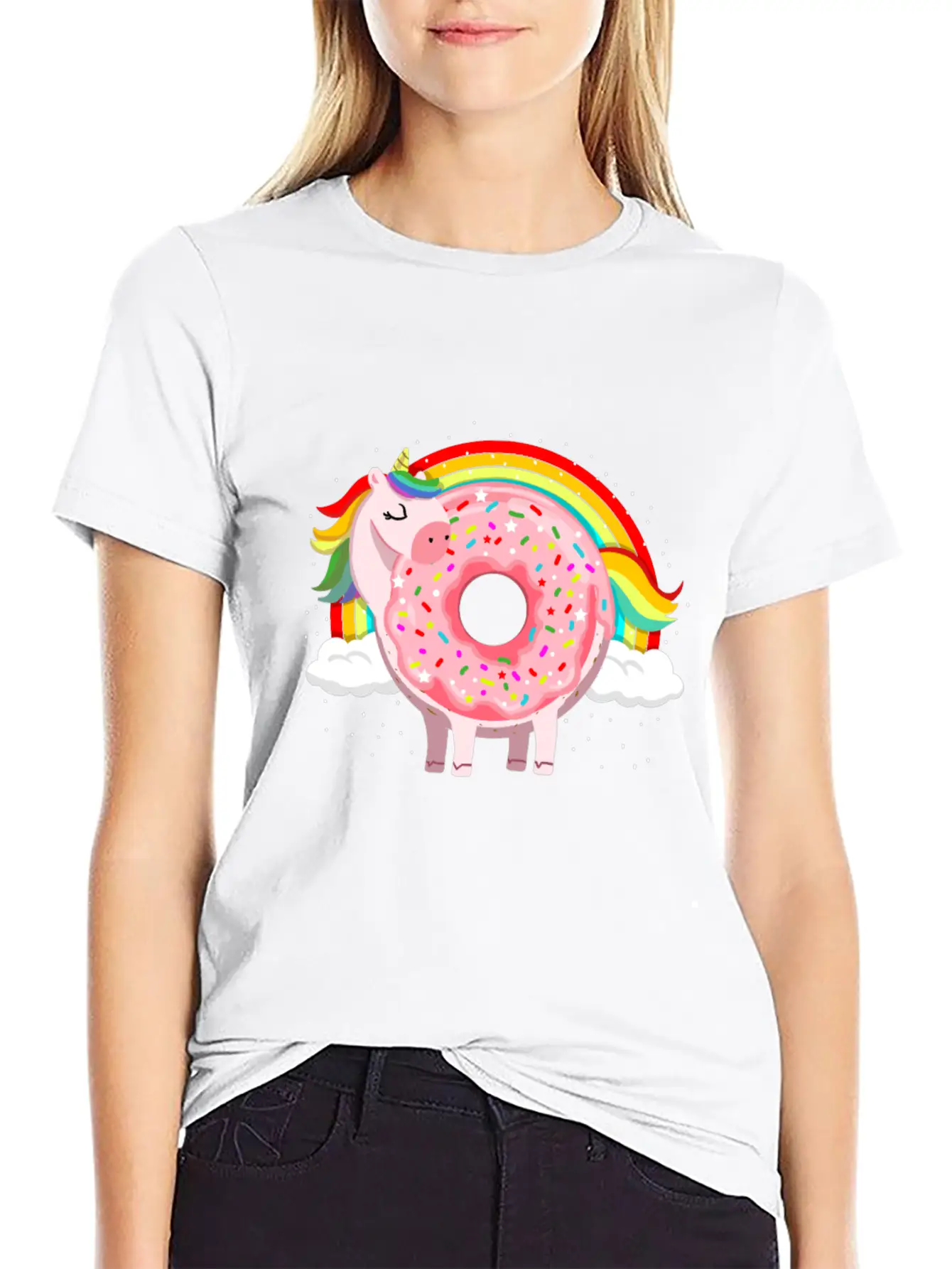 Unicorn Donut Unicorn Lover Essential Unisex Summer Tee – Soft Cotton Casual Fit