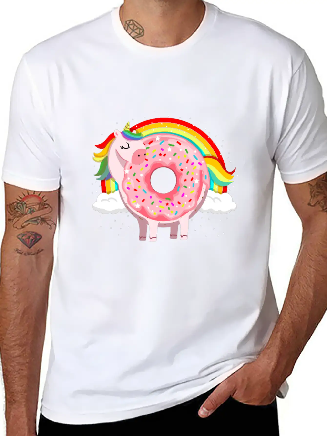 Unicorn Donut Unicorn Lover Essential Unisex Summer Tee – Soft Cotton Casual Fit