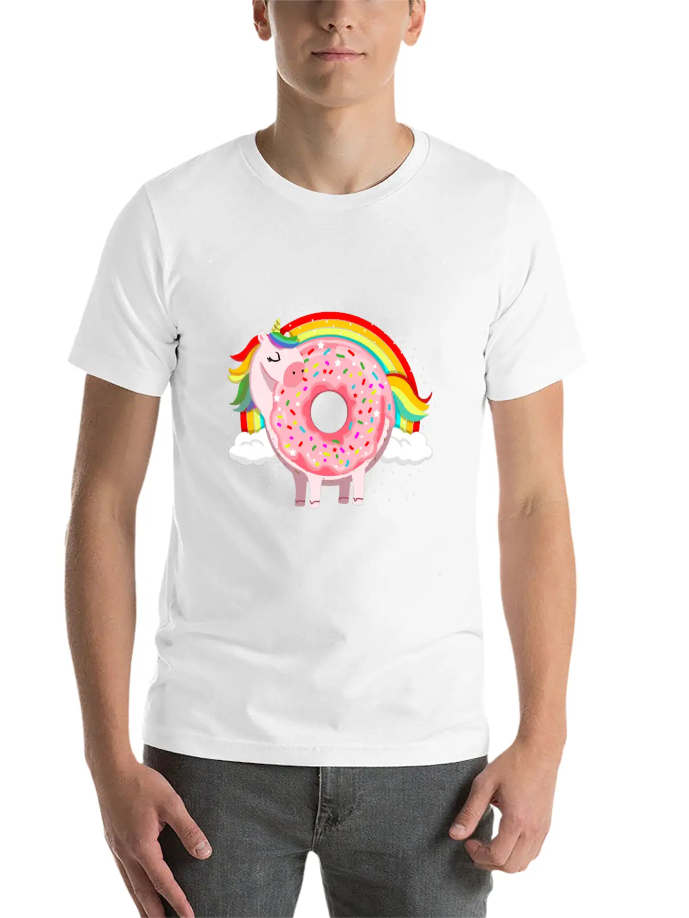 Unicorn Donut Unicorn Lover Essential Unisex Summer Tee – Soft Cotton Casual Fit