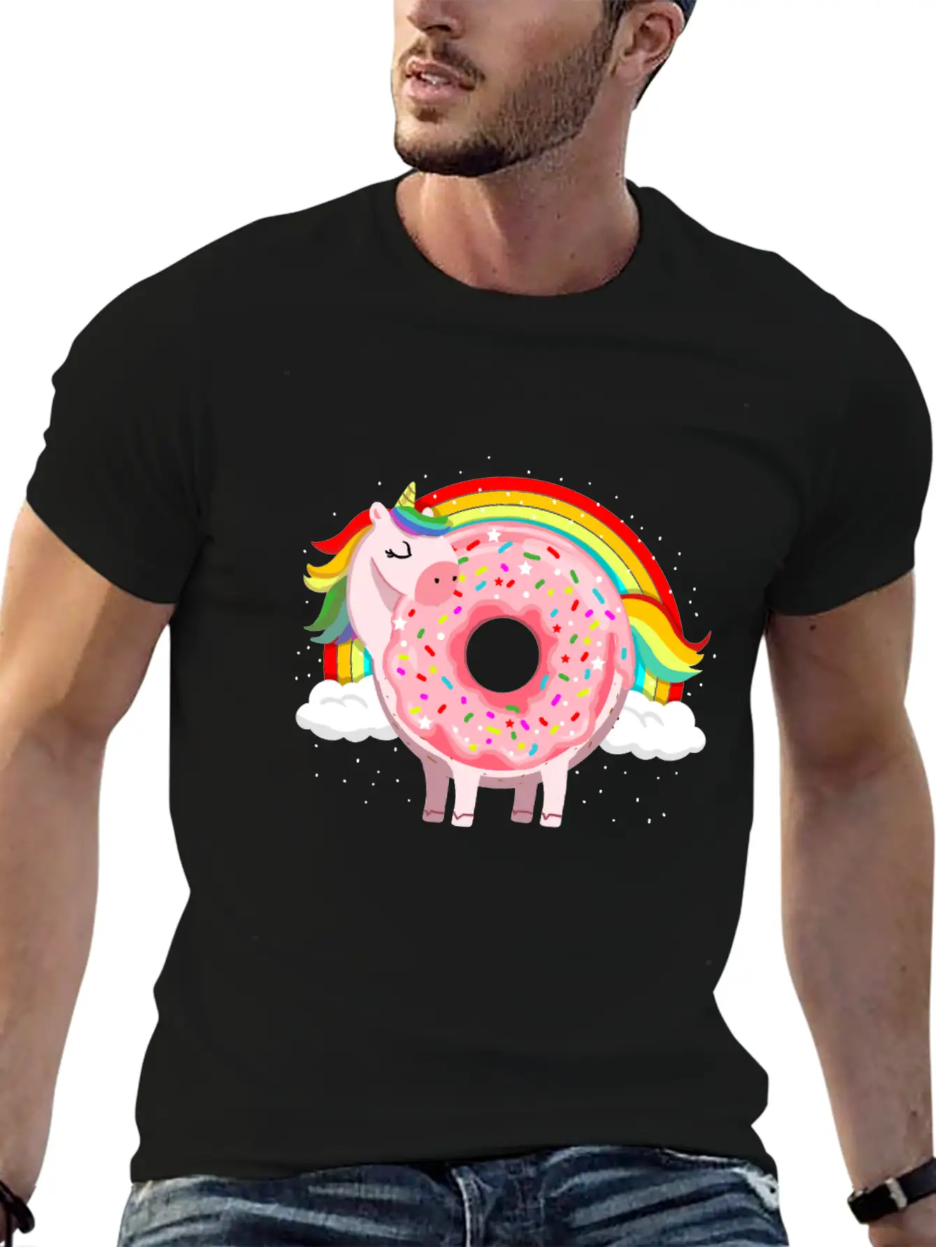 Unicorn Donut Unicorn Lover Essential Unisex Summer Tee – Soft Cotton Casual Fit