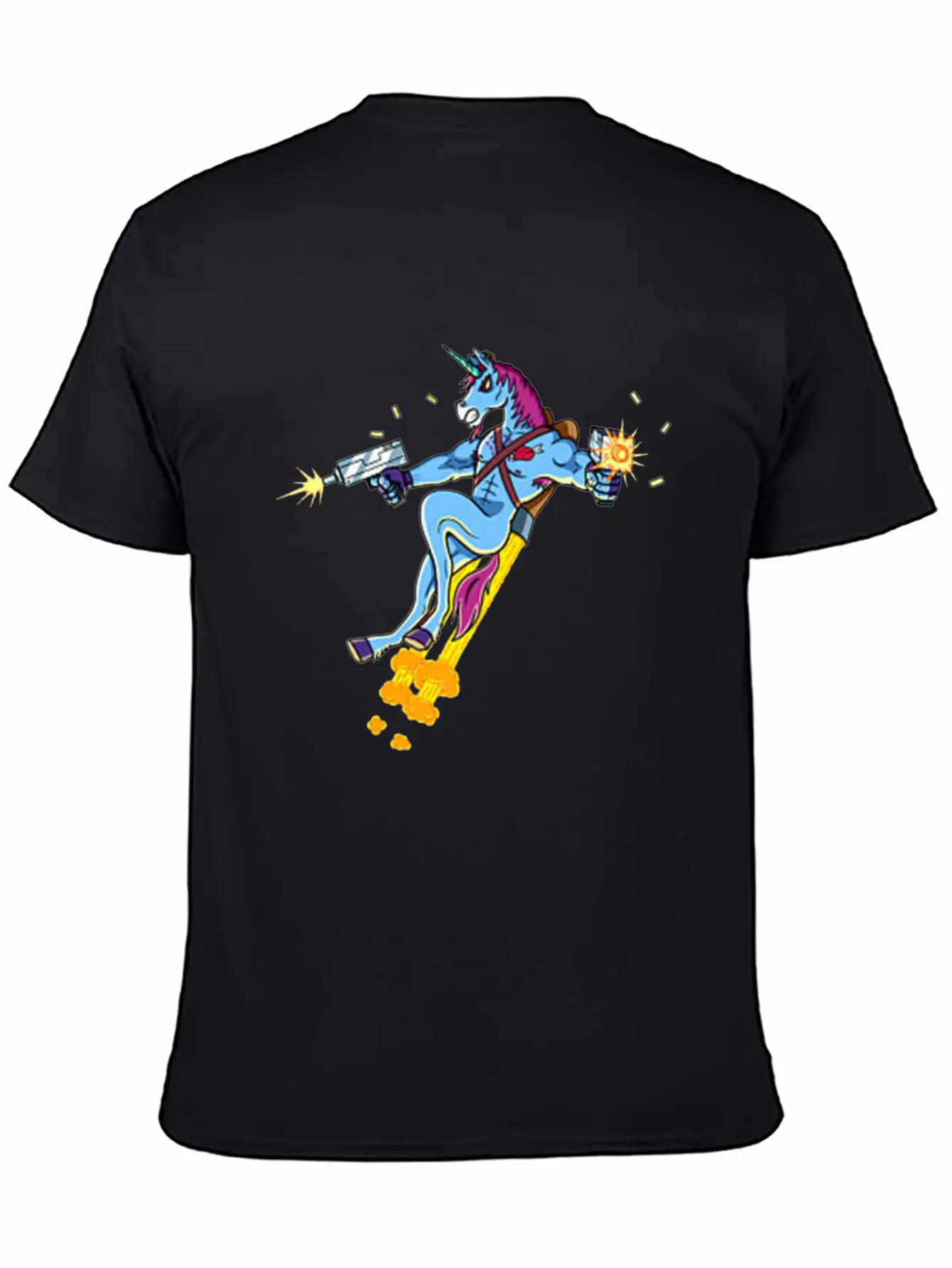 Unicorn Shooting Gun Casual Graphic T-Shirt – Simple And Comfortable Daily Wear